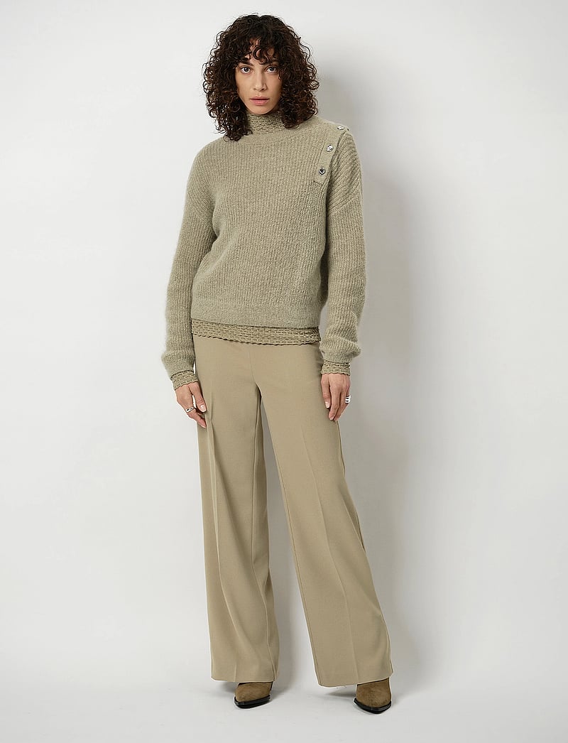 Dante6 - Bruni fancy button sweater - swamp green - 0