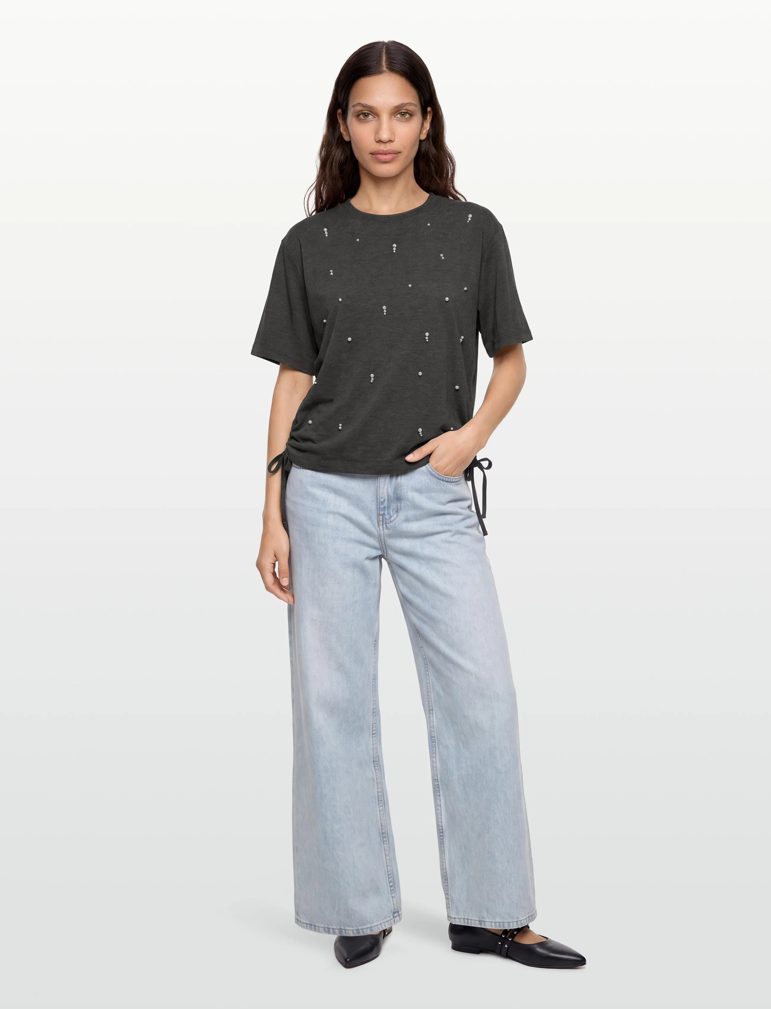 Dante6 - Dante6-Luxor pearl embellished tee - t-shirts - dark heather grey - 0