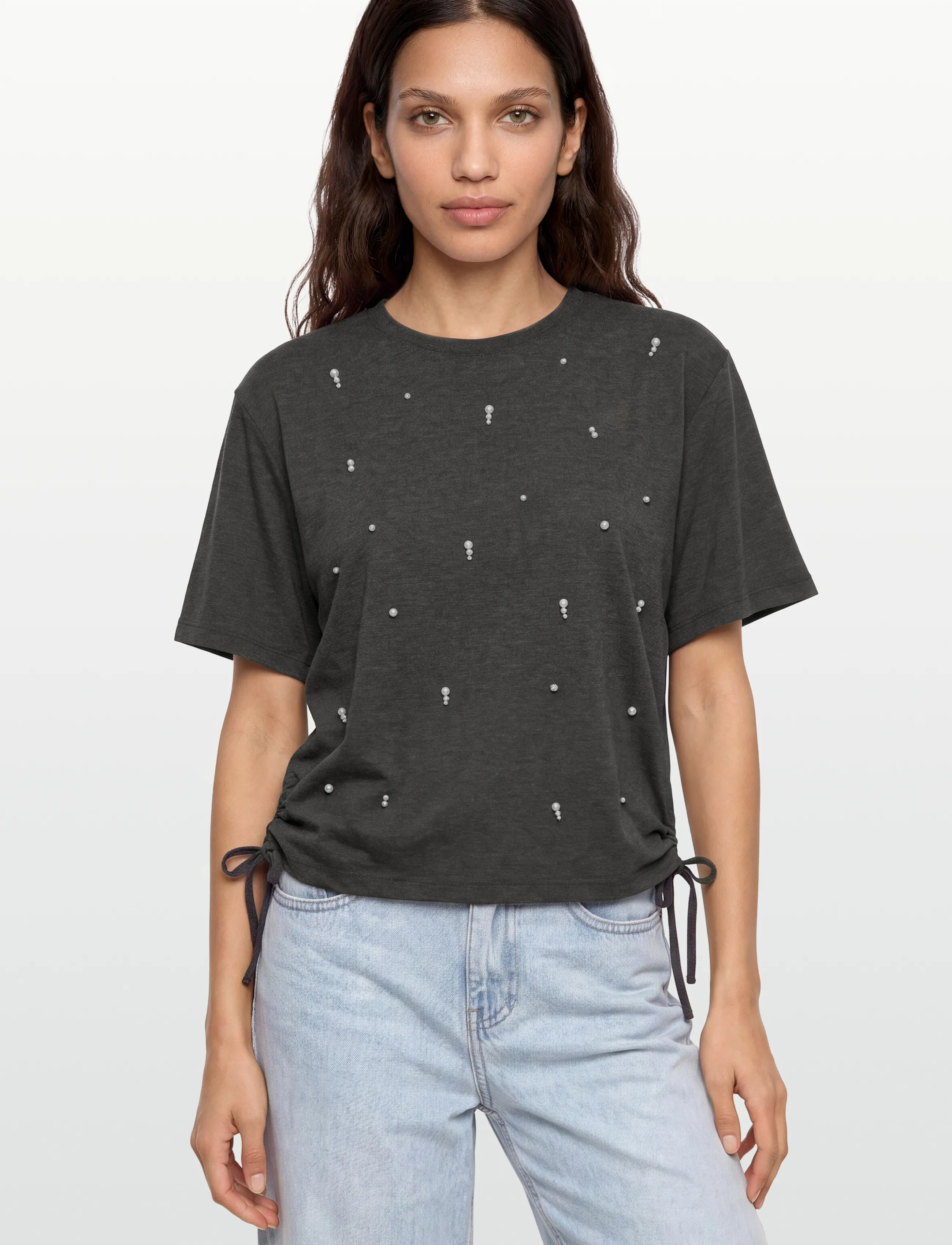 Dante6 - Dante6-Luxor pearl embellished tee - t-shirts - dark heather grey - 3