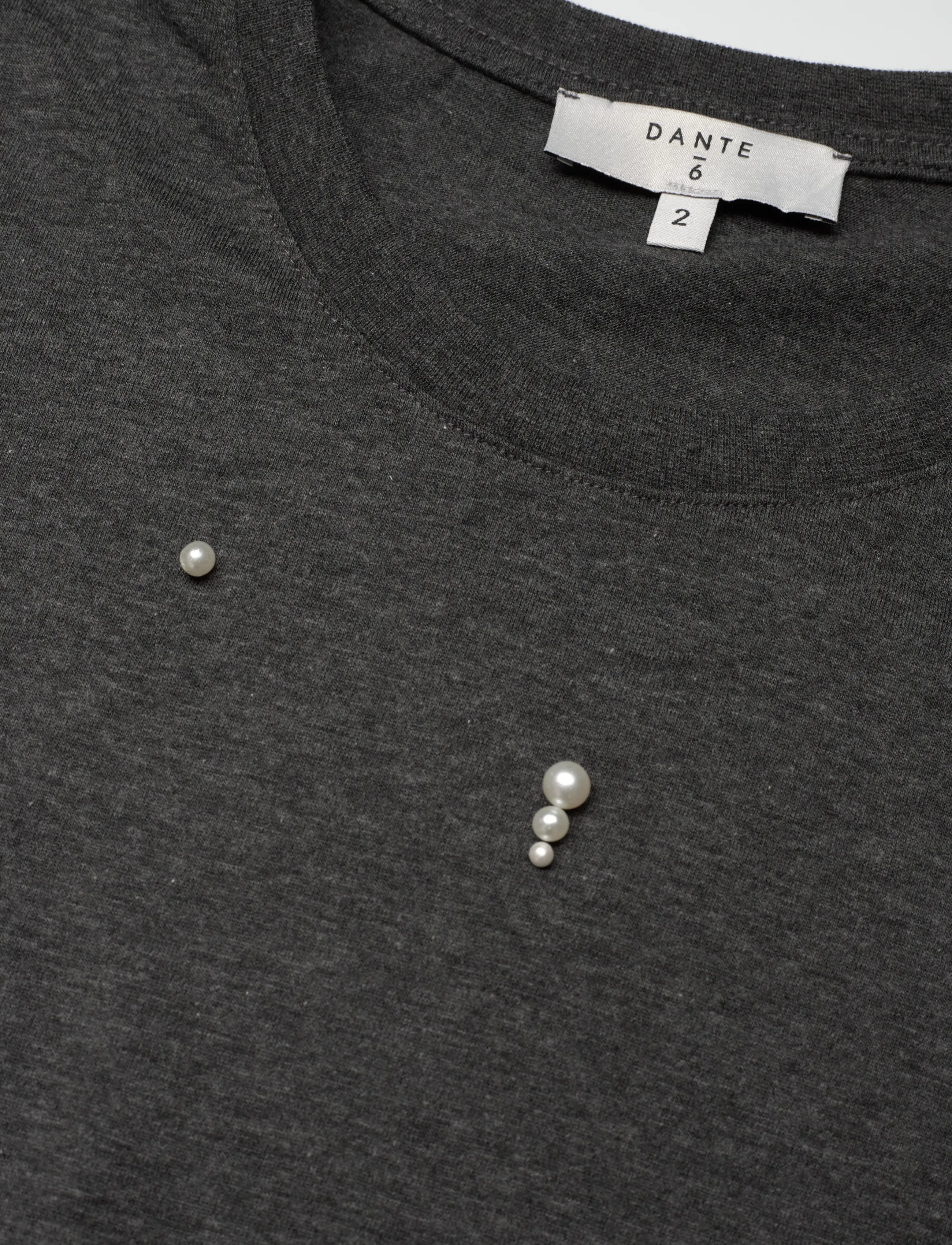 Dante6 - Dante6-Luxor pearl embellished tee - t-särgid - dark heather grey - 2