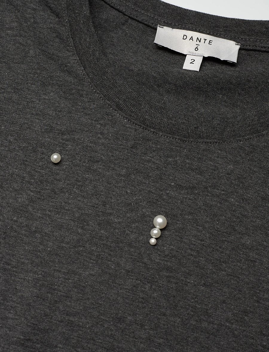 Dante6 - Dante6-Luxor pearl embellished tee - t-särgid - dark heather grey - 2