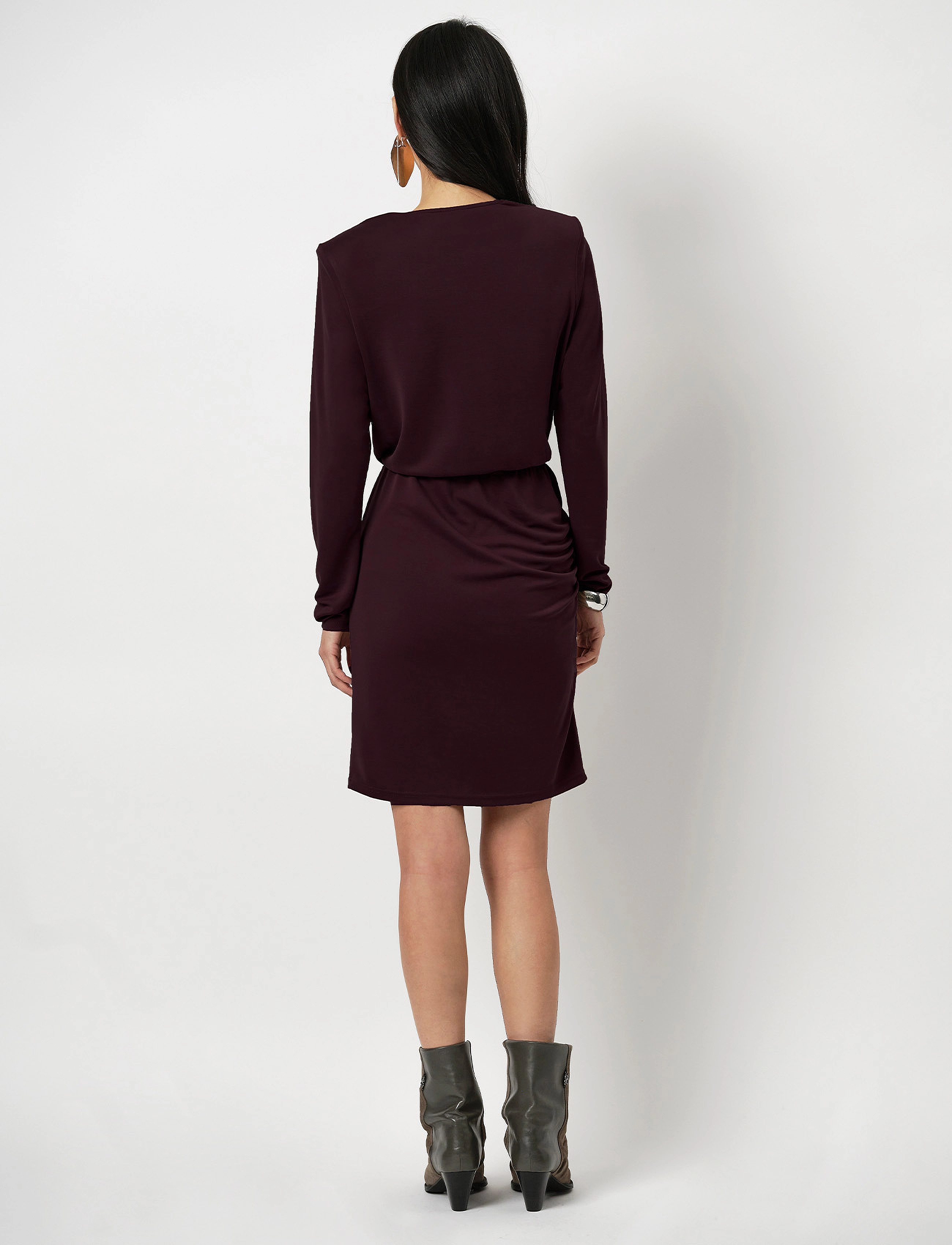 Dante6 - Orion jersey mini dress - festtøj til outletpriser - bordeaux plum - 3