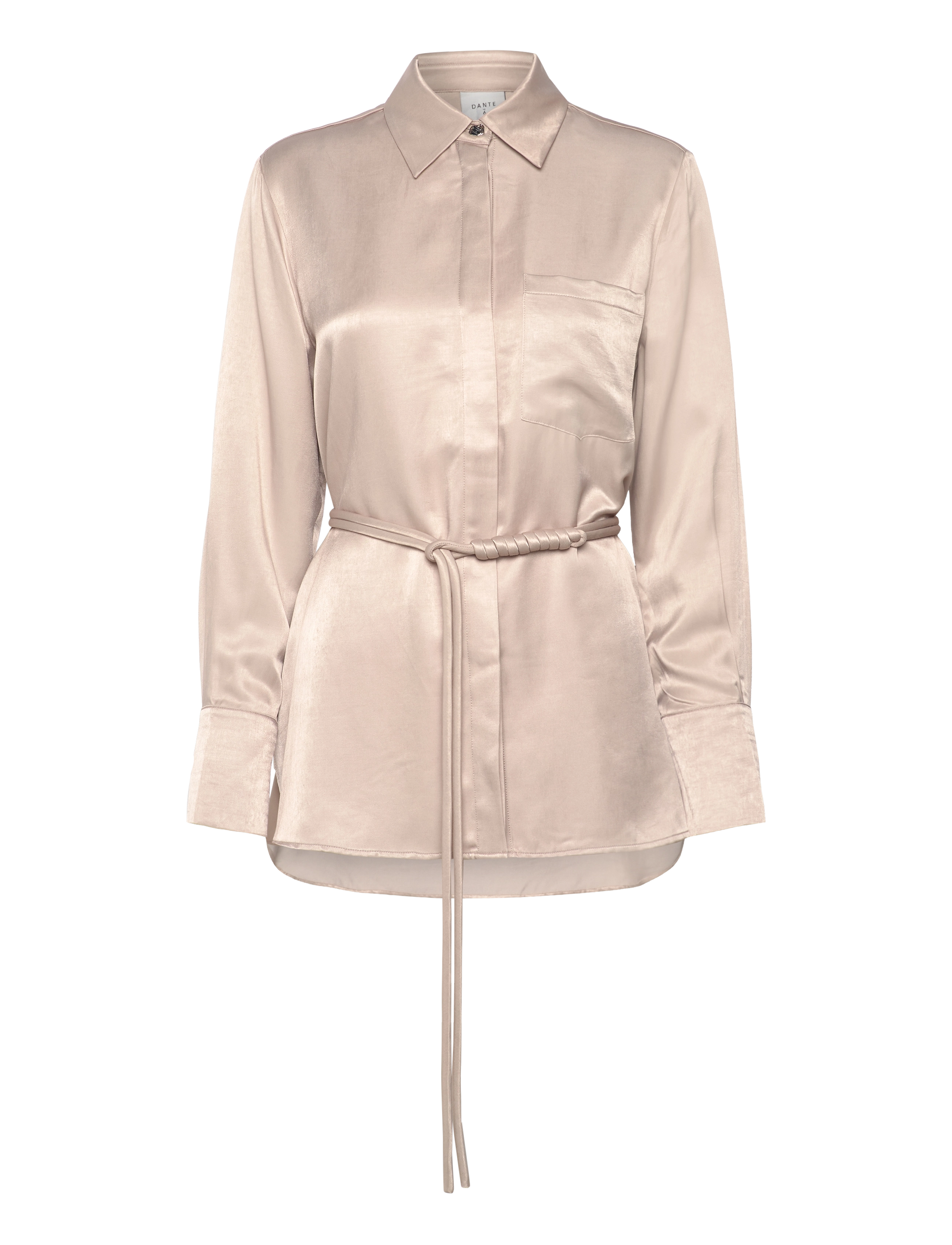 Dante6 Joni belted oversized shirt - Transitional Layering - TIMELESS TAUPE / beige