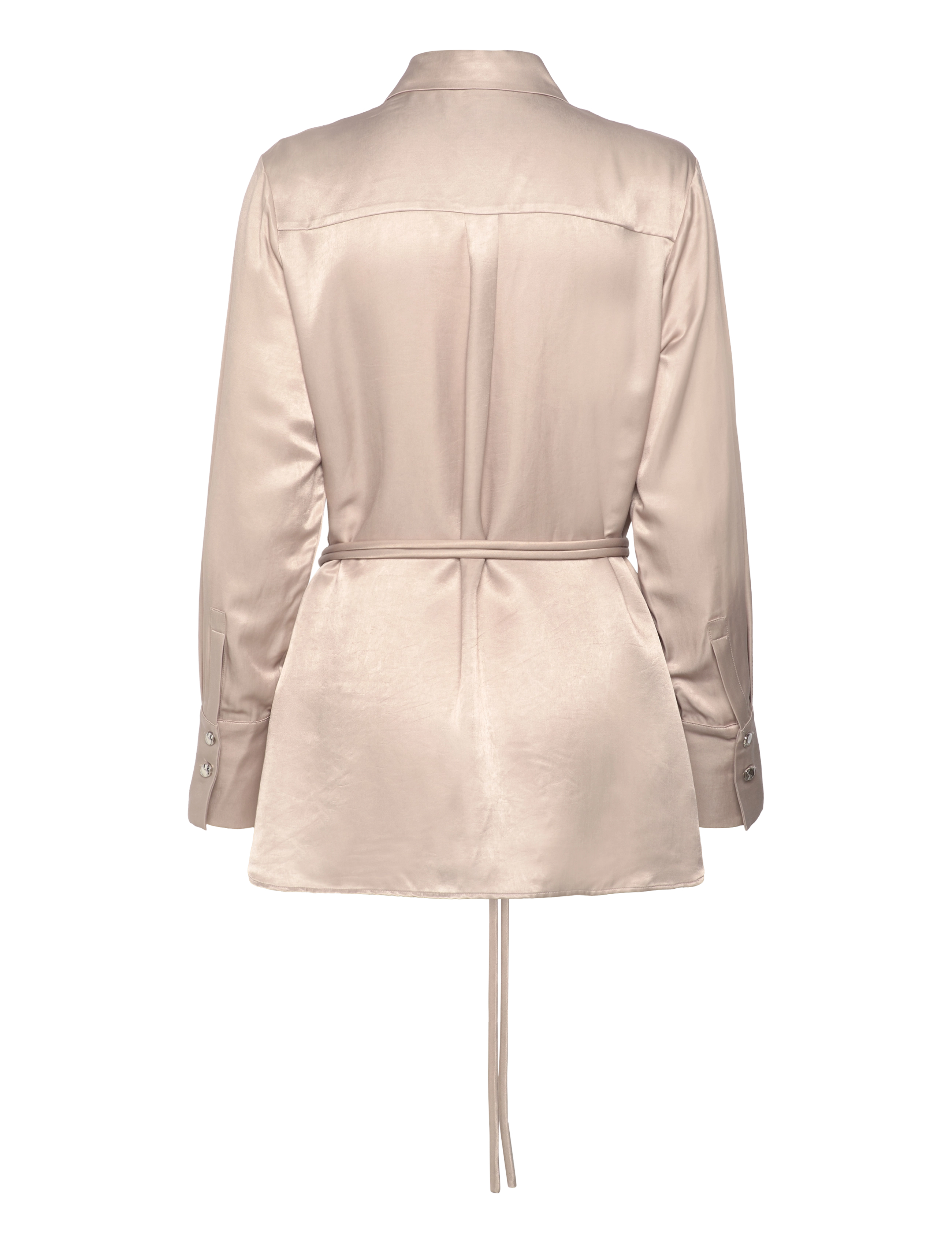 Dante6 - Joni belted oversized shirt - timeless taupe - 2