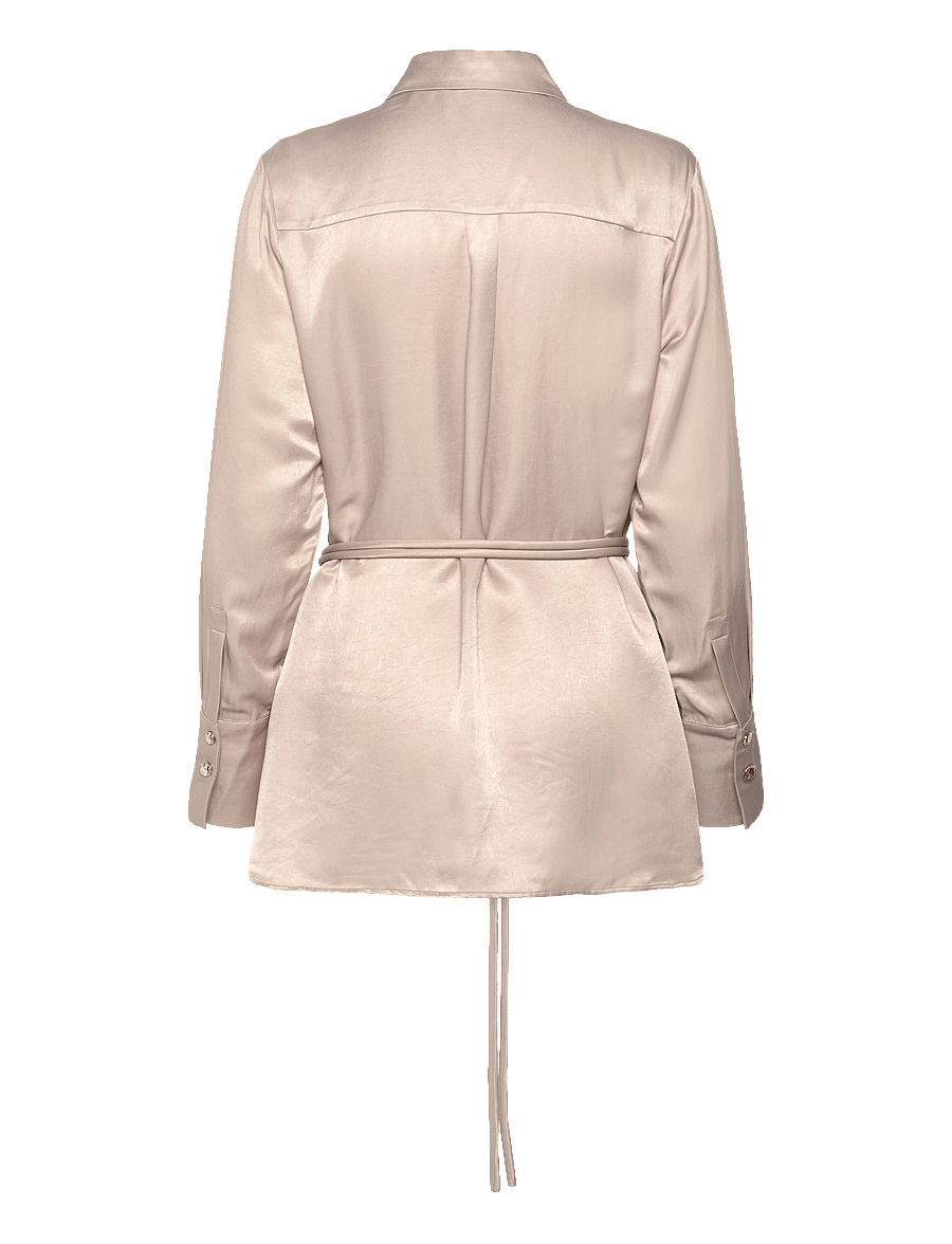 Dante6 - Joni belted oversized shirt - langärmlige hemden - timeless taupe - 2