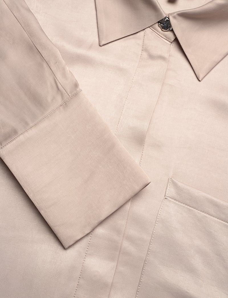 Dante6 - Joni belted oversized shirt - langermede skjorter - timeless taupe - 3