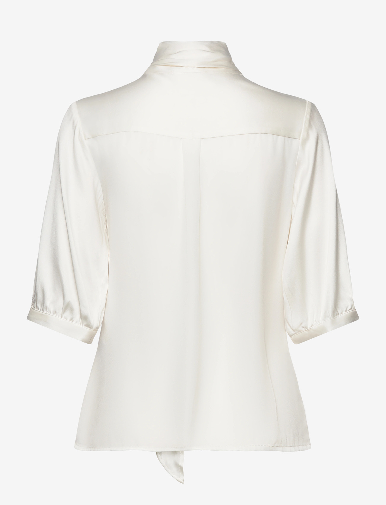 Dante6 - Dante6-Vaila silk scarf bow blouse - kortærmede bluser - ecru - 1