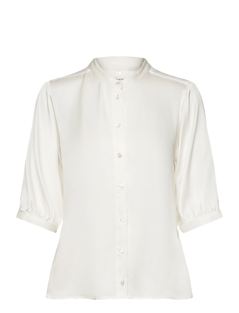 Dante6 - Dante6-Vaila silk scarf bow blouse - kortærmede bluser - ecru - 2