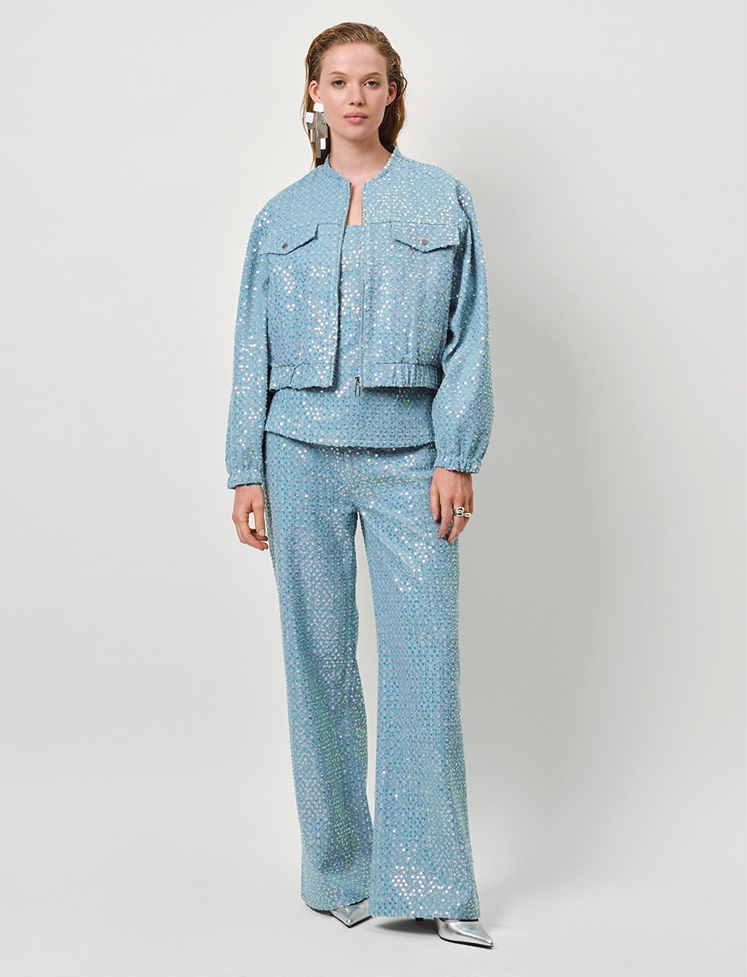 Dante6 Pearldrop embellished pants - Tøj - SKY BLUE / blue