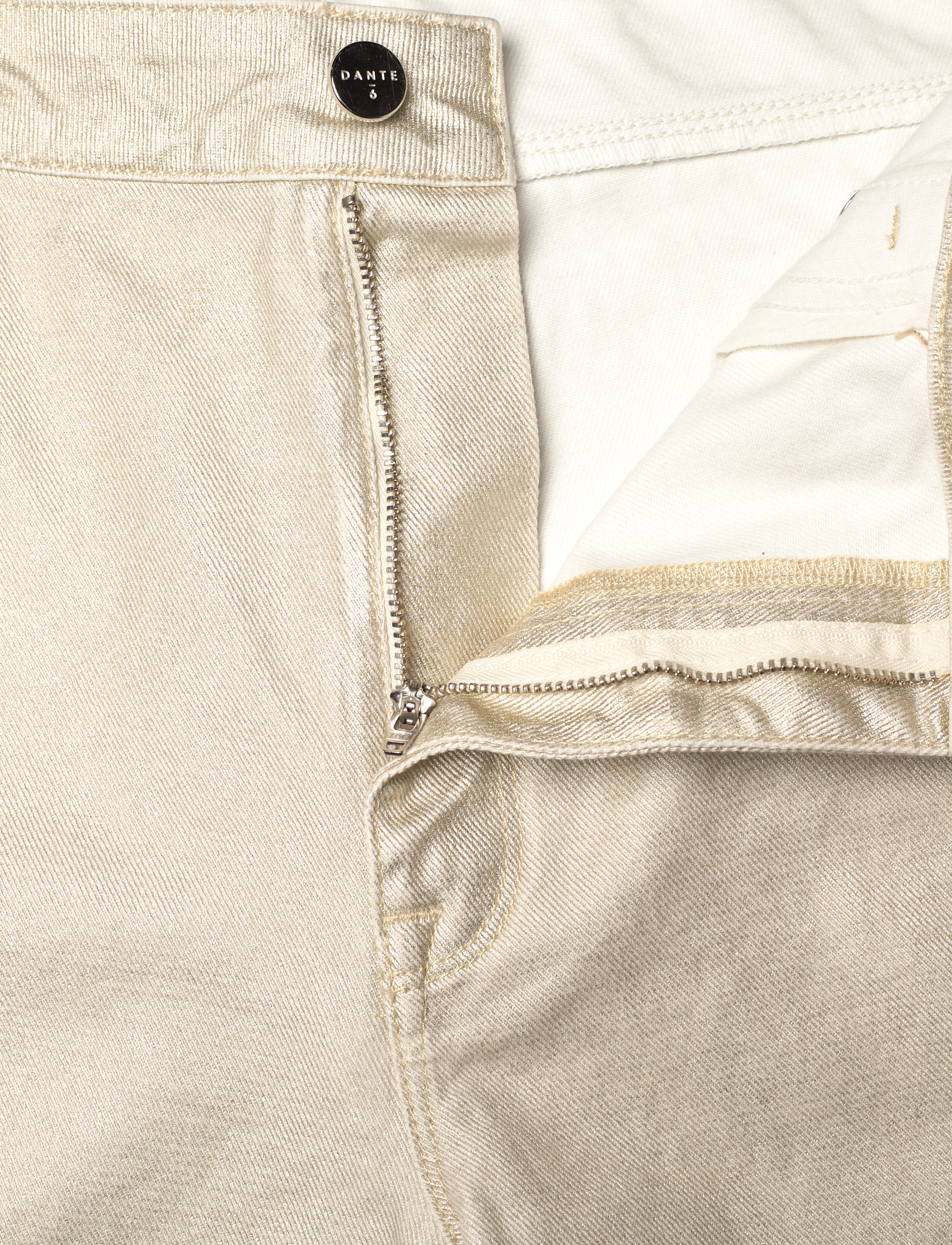 Dante6 - Dante6-Axelle metallic straight cropped jeans - jeans droites - champagne metallic - 3