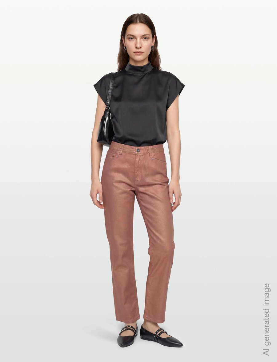 Dante6 - Dante6-Axelle metallic straight cropped jeans - gerade jeans - rose metallic - 0