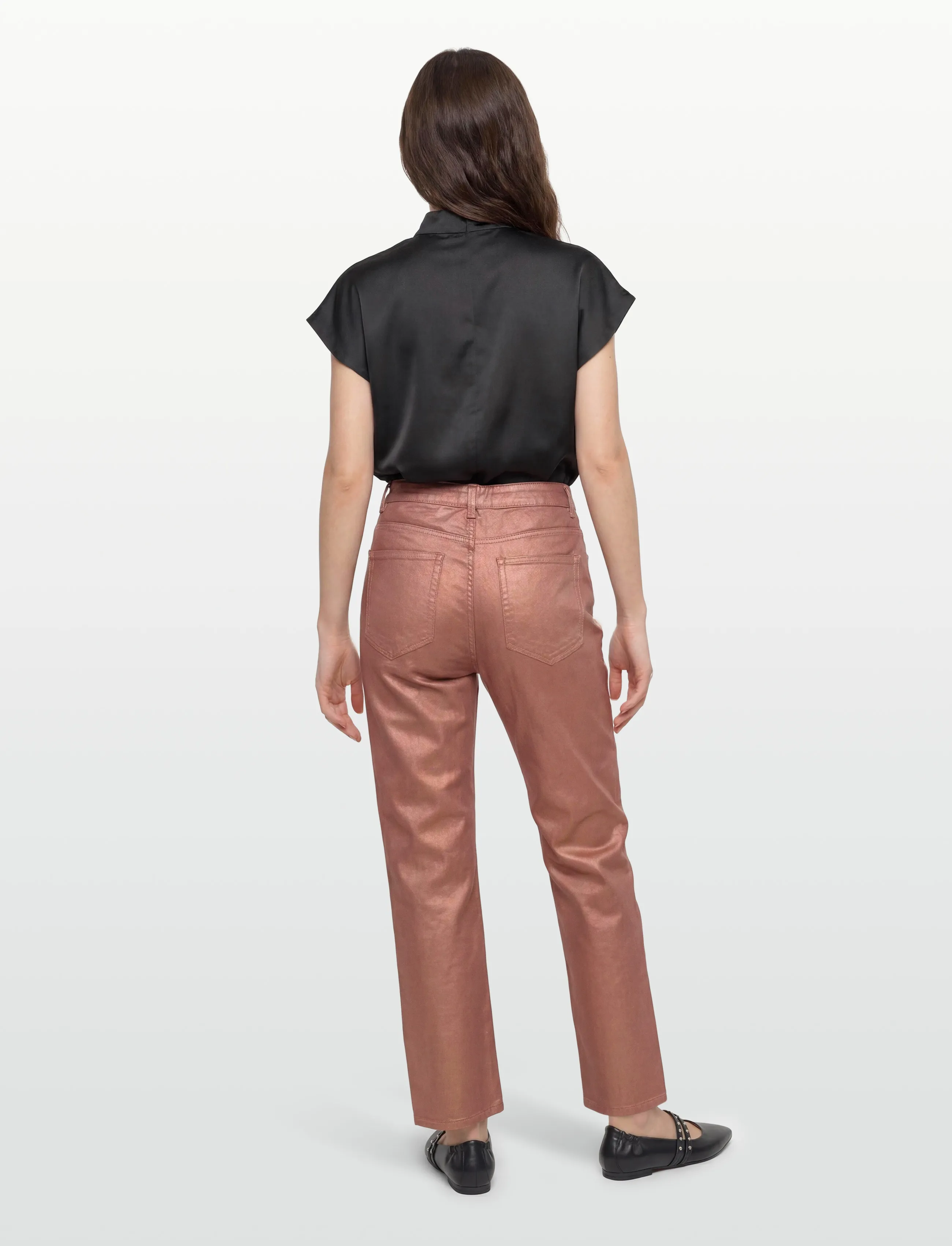 Dante6 - Dante6-Axelle metallic straight cropped jeans - straight jeans - rose metallic - 4