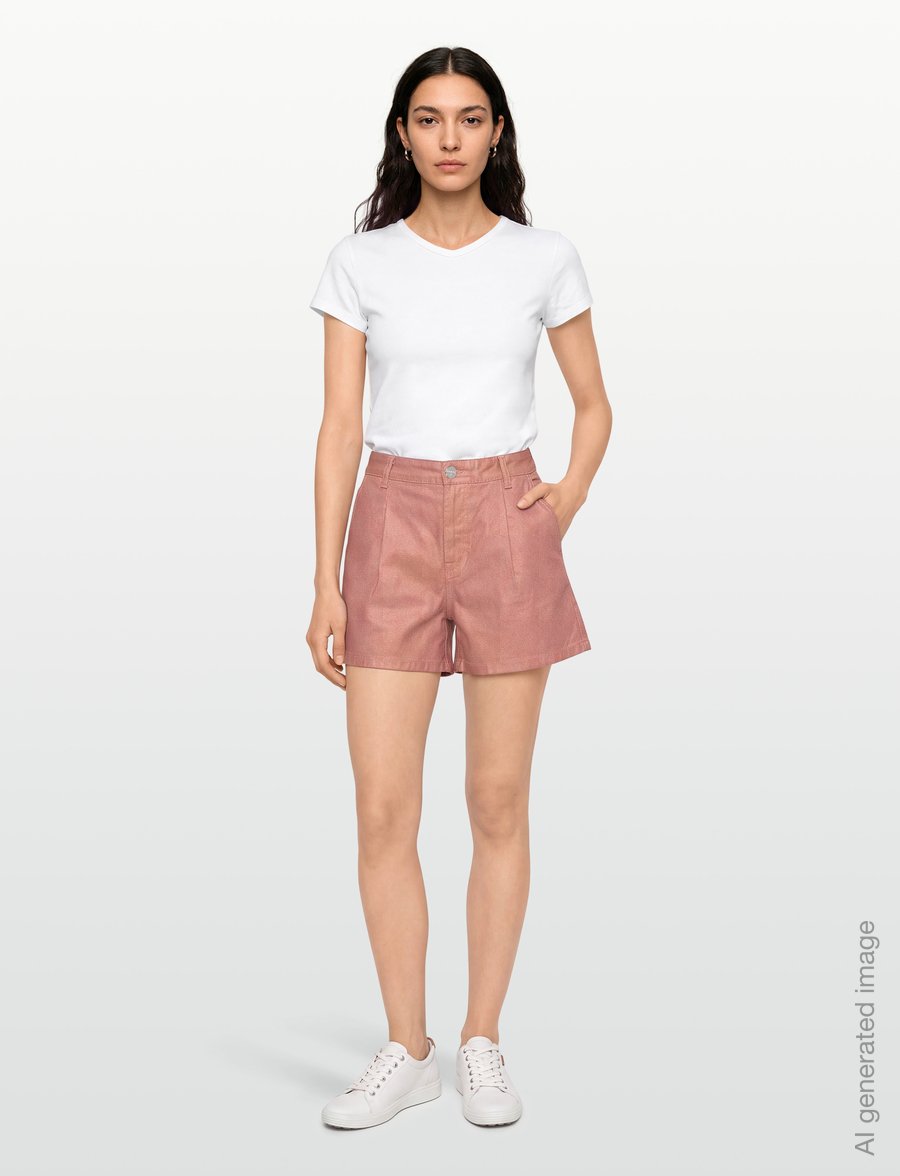 Dante6 - Dante6-Veralyn metallic jeans shorts - jeansshorts - rose metallic - 0