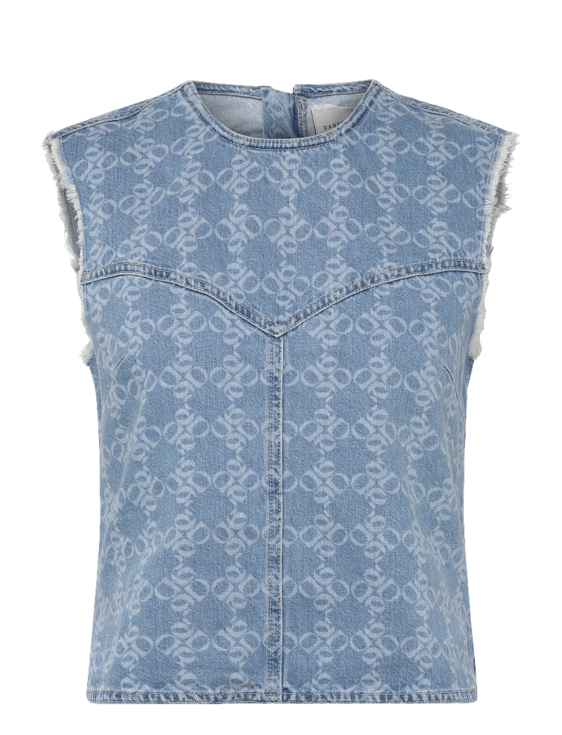 Dante6 - Dante6-Laia monogram jeans top - tanktops - skywash blue - 0