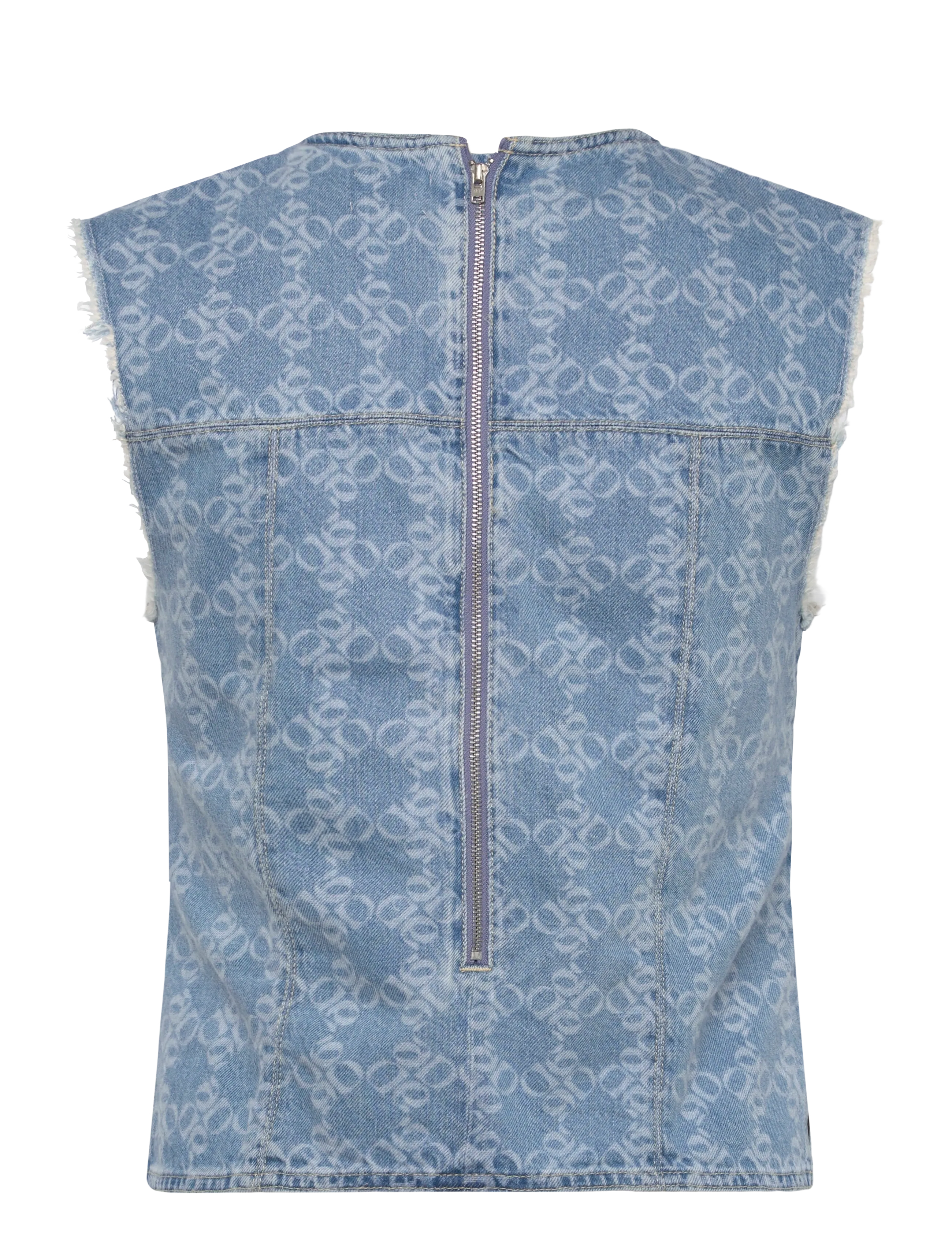 Dante6 - Dante6-Laia monogram jeans top - Ärmellose tops - skywash blue - 1