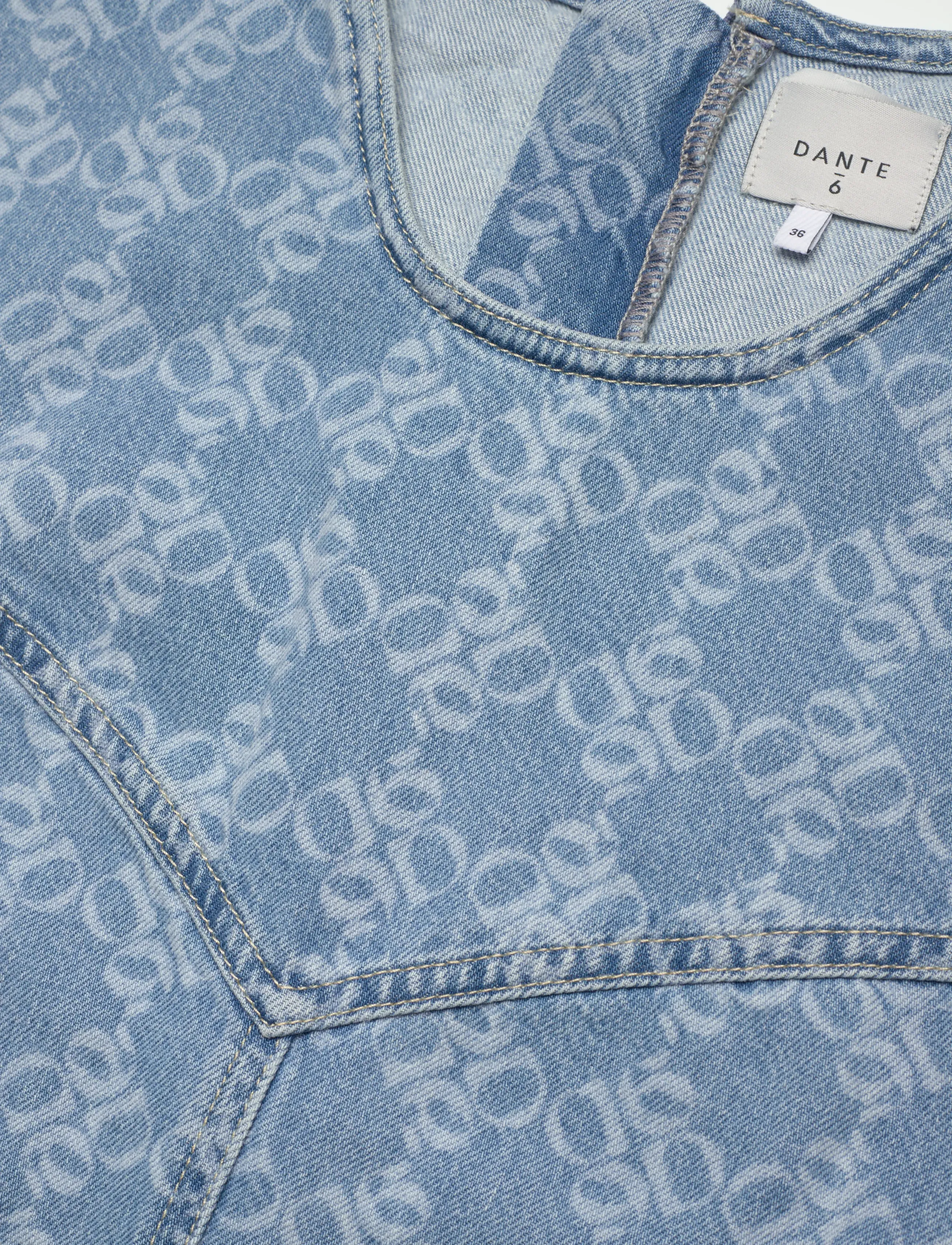 Dante6 - Dante6-Laia monogram jeans top - Ärmellose tops - skywash blue - 2