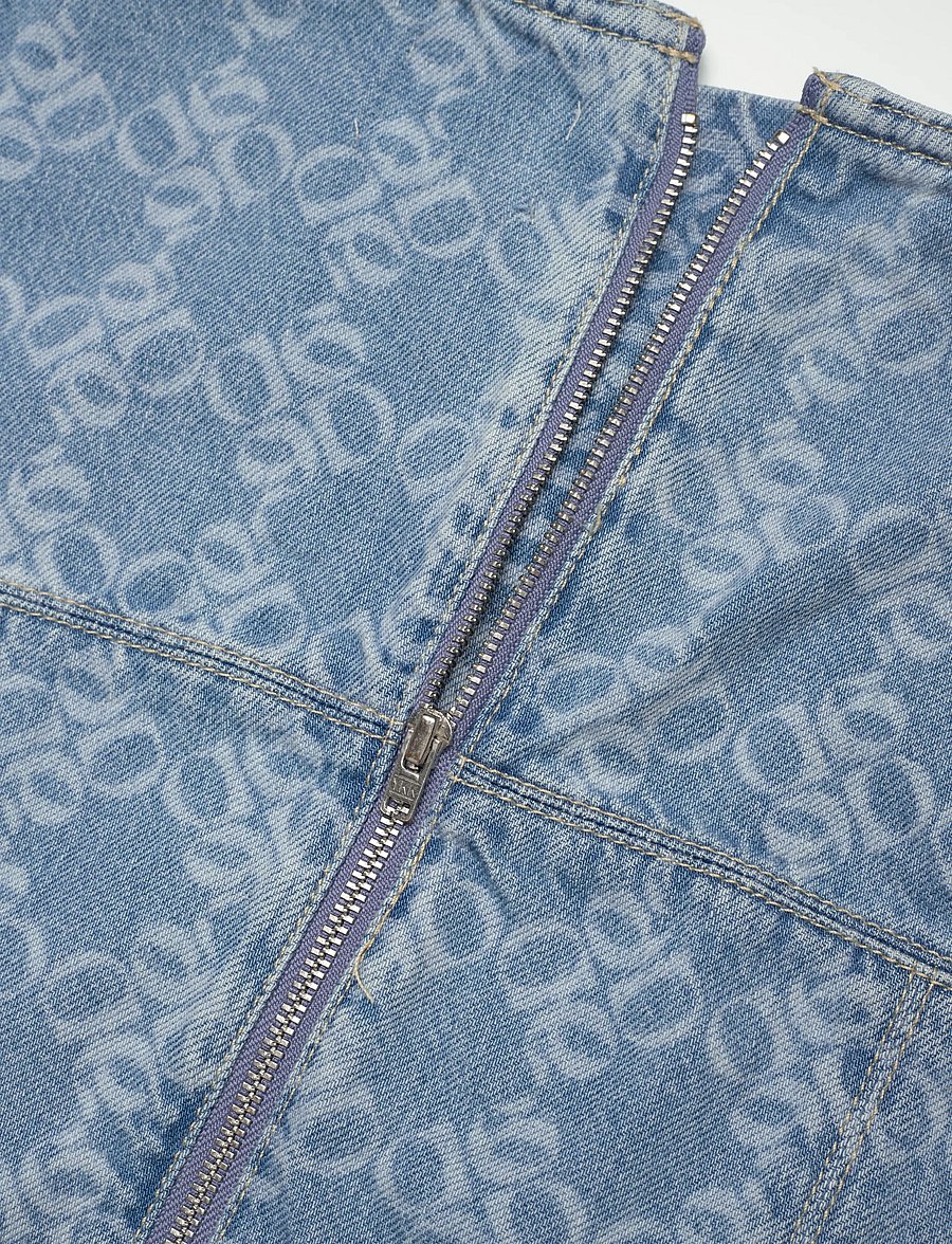 Dante6 - Dante6-Laia monogram jeans top - Ärmellose tops - skywash blue - 3
