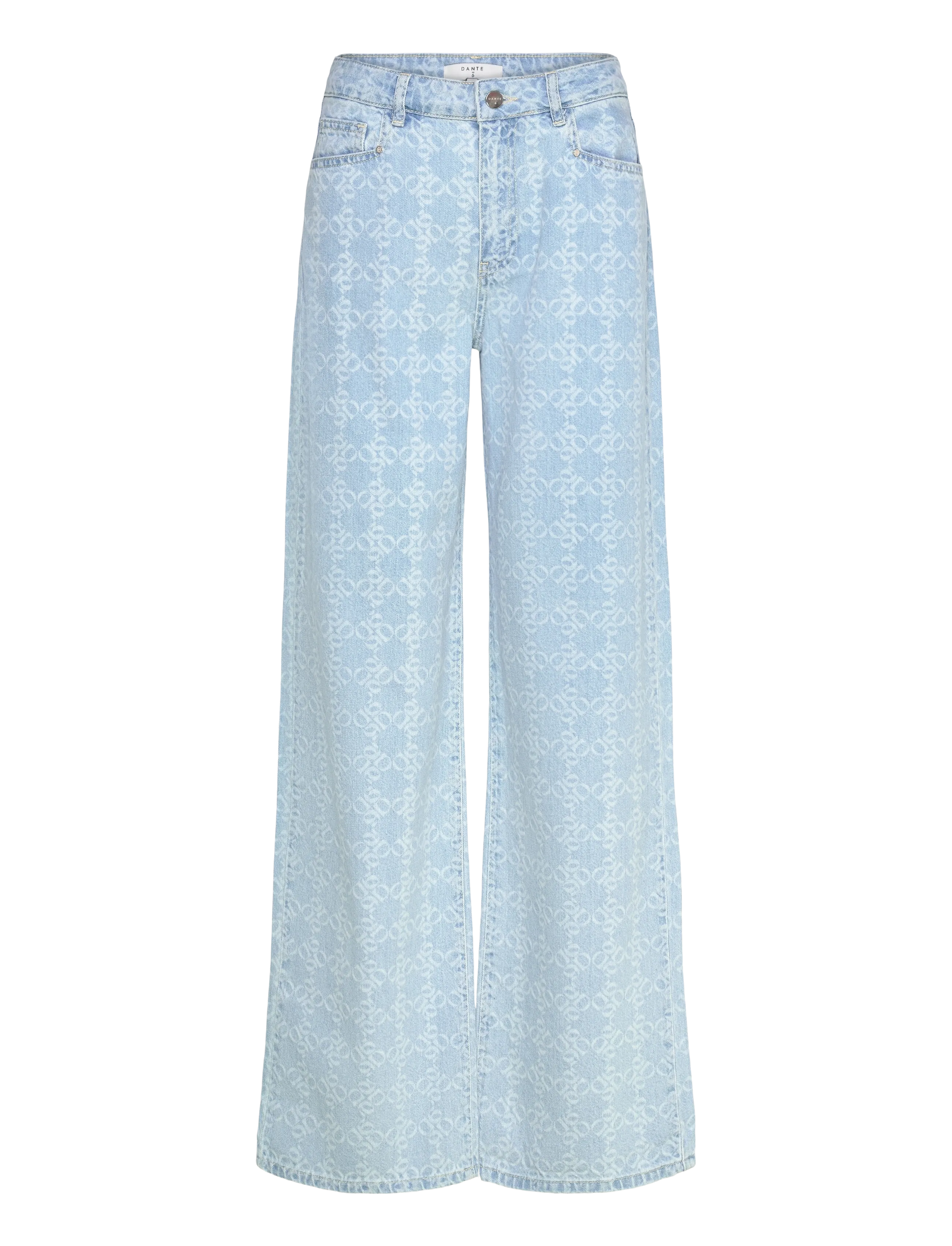 Dante6 Dante6-Nuit wideleg monogram jeans - Tøj - SKYWASH BLUE / blue