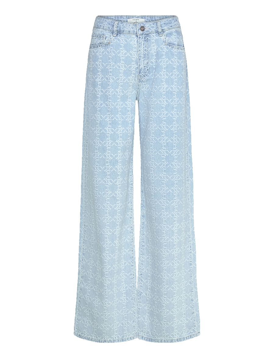 Dante6 - Dante6-Nuit wideleg monogram jeans - brede jeans - skywash blue - 0