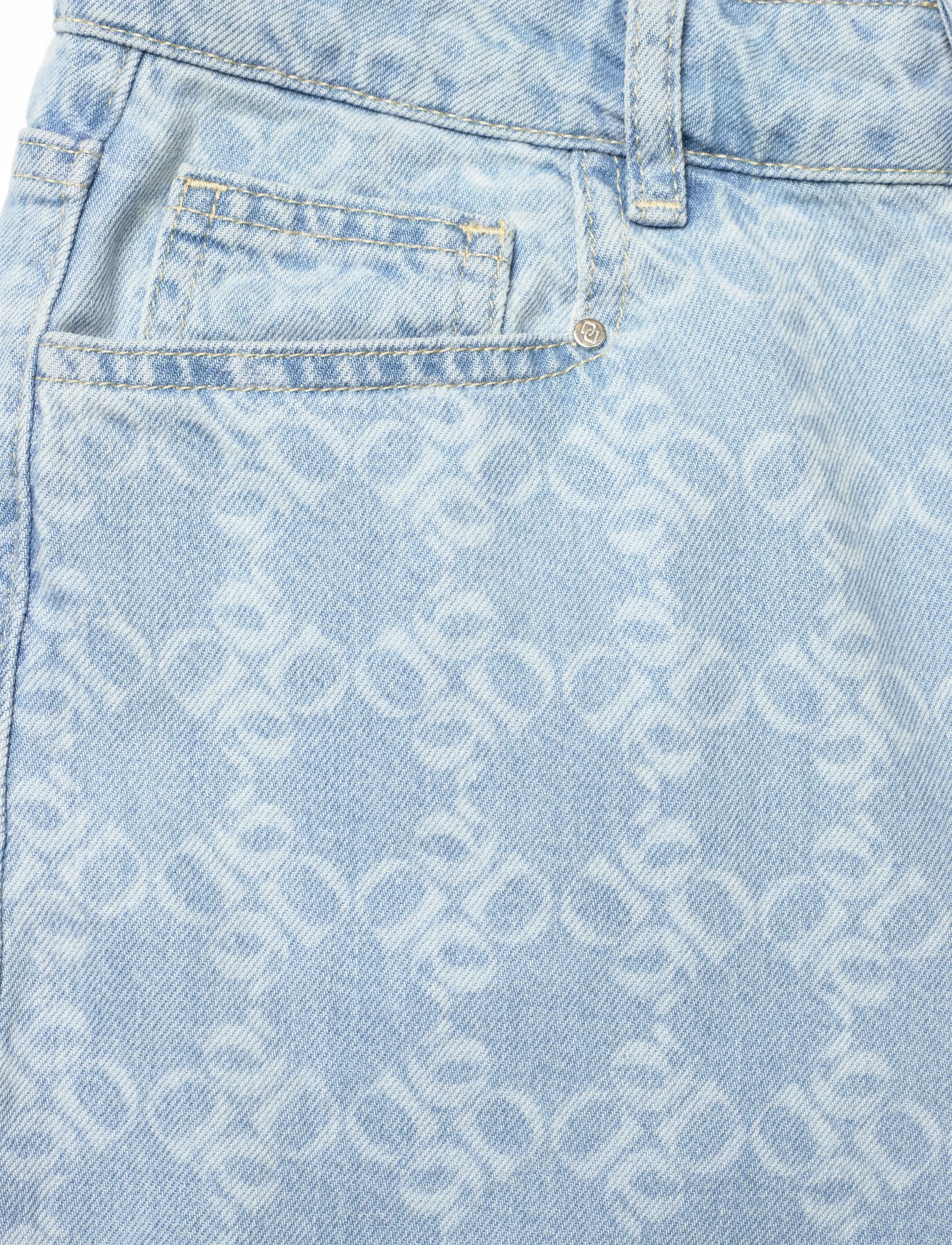 Dante6 - Dante6-Nuit wideleg monogram jeans - brede jeans - skywash blue - 2
