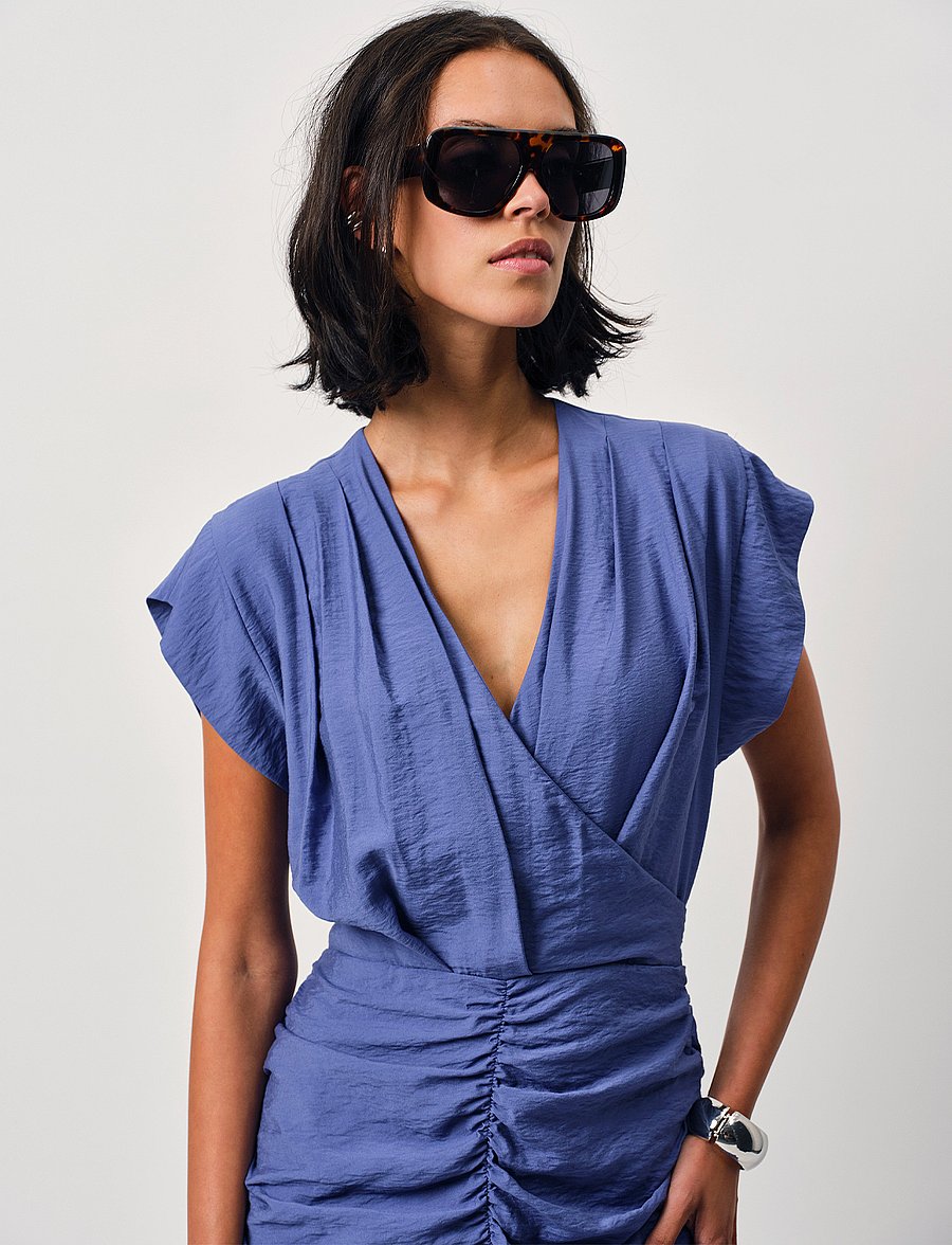 Dante6 - Dante6-Darcy drapey dress - omlottklänningar - twilight blue - 3