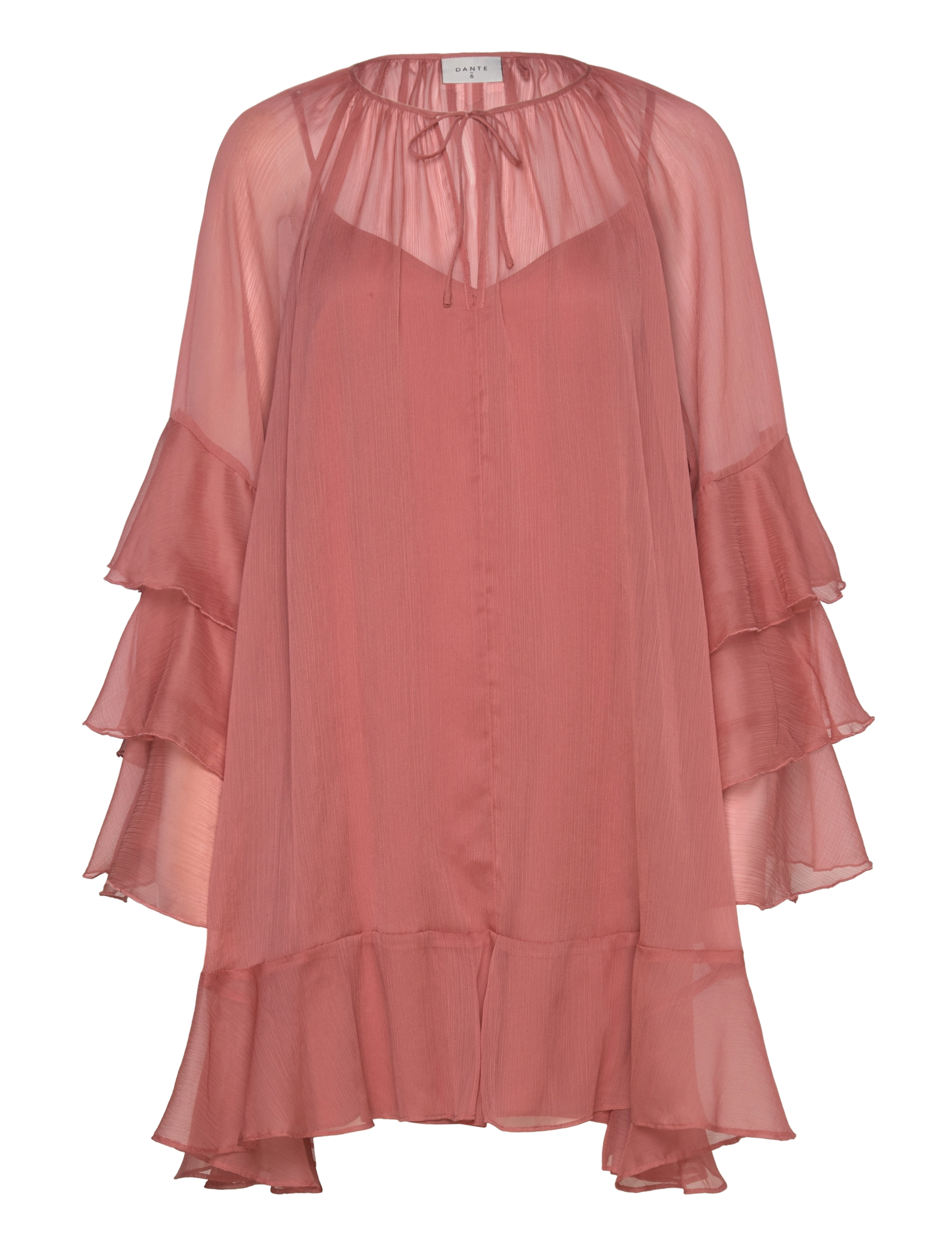 Dante6 - Dante6-Solstice boho chiffon short dress - amber glow - 3