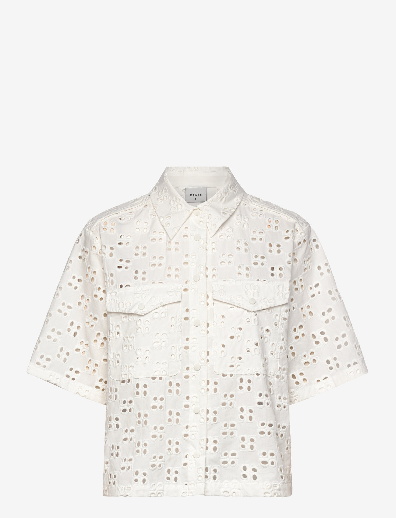 Dante6 - Dante6-Toddy broderie anglaise shirt - kortærmede skjorter - optic white - 1