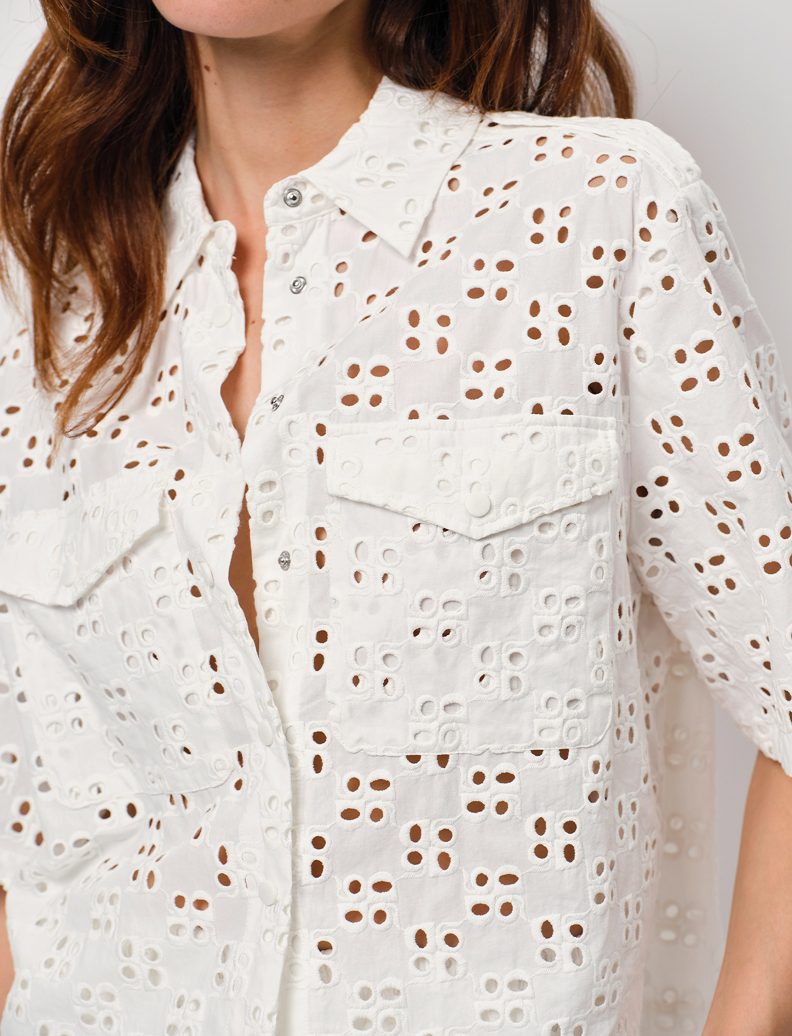 Dante6 - Dante6-Toddy broderie anglaise shirt - optic white - 3