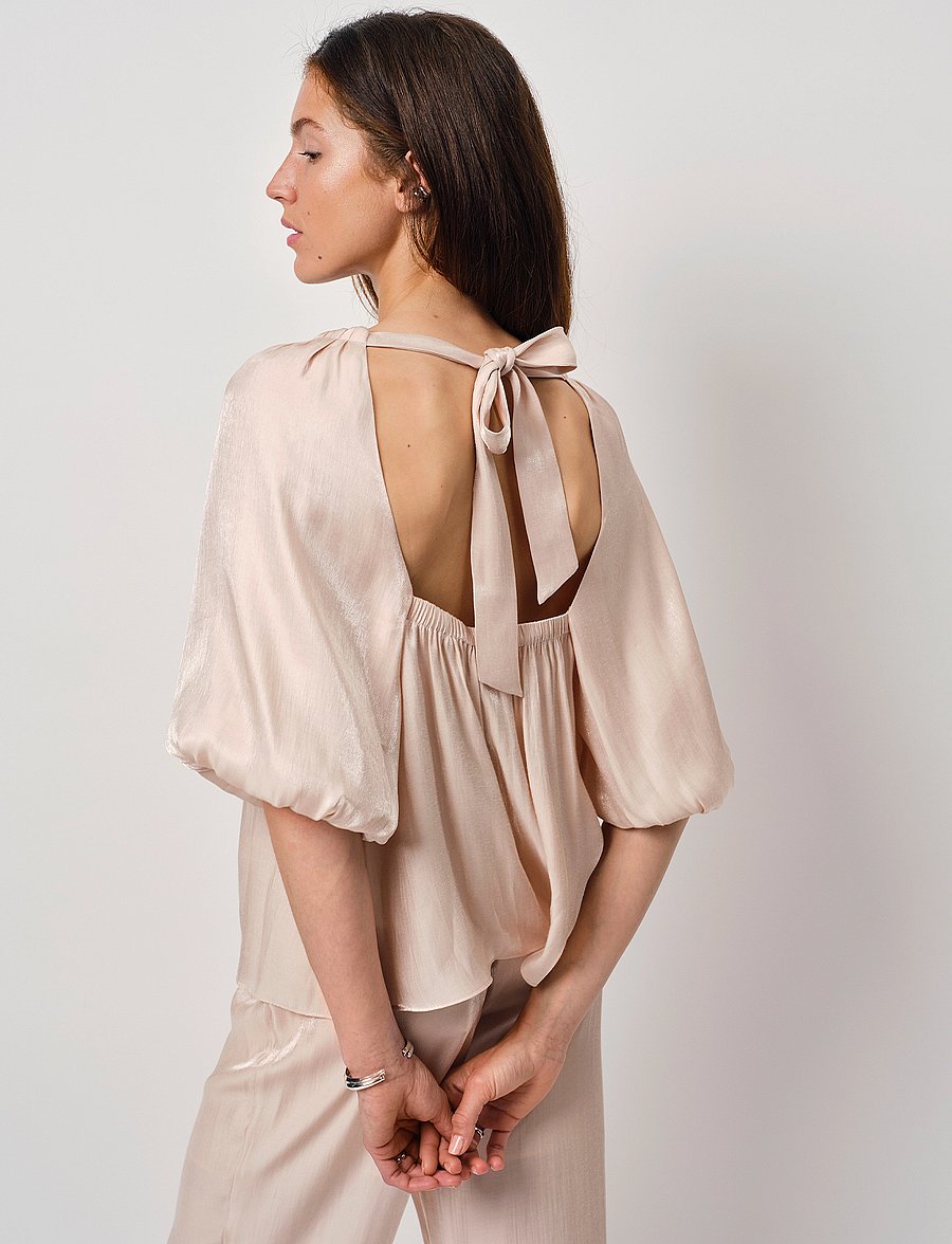 Dante6 - Dante6-Soir shimmer wide leg pants - bukser med brede ben - peach fuzz - 3