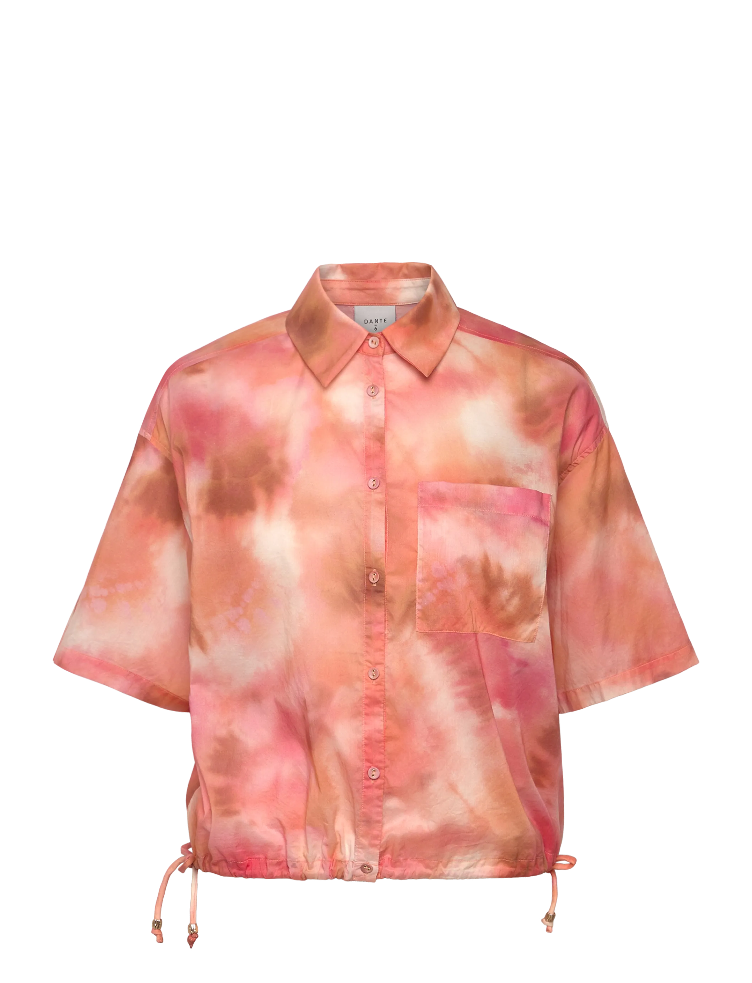 DANTE6 Dante6-Bardot Cropped Printed Shirt Orange - 38 - Damen
