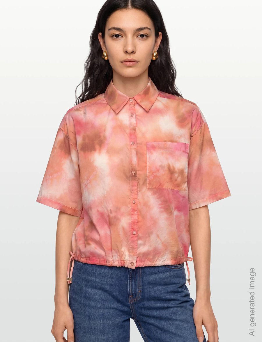 Dante6 - Dante6-Bardot cropped printed shirt - kurzärmlige hemden - multicolour - 3