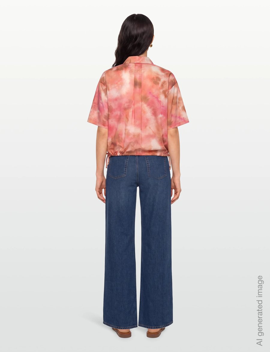 Dante6 - Dante6-Bardot cropped printed shirt - kurzärmlige hemden - multicolour - 4