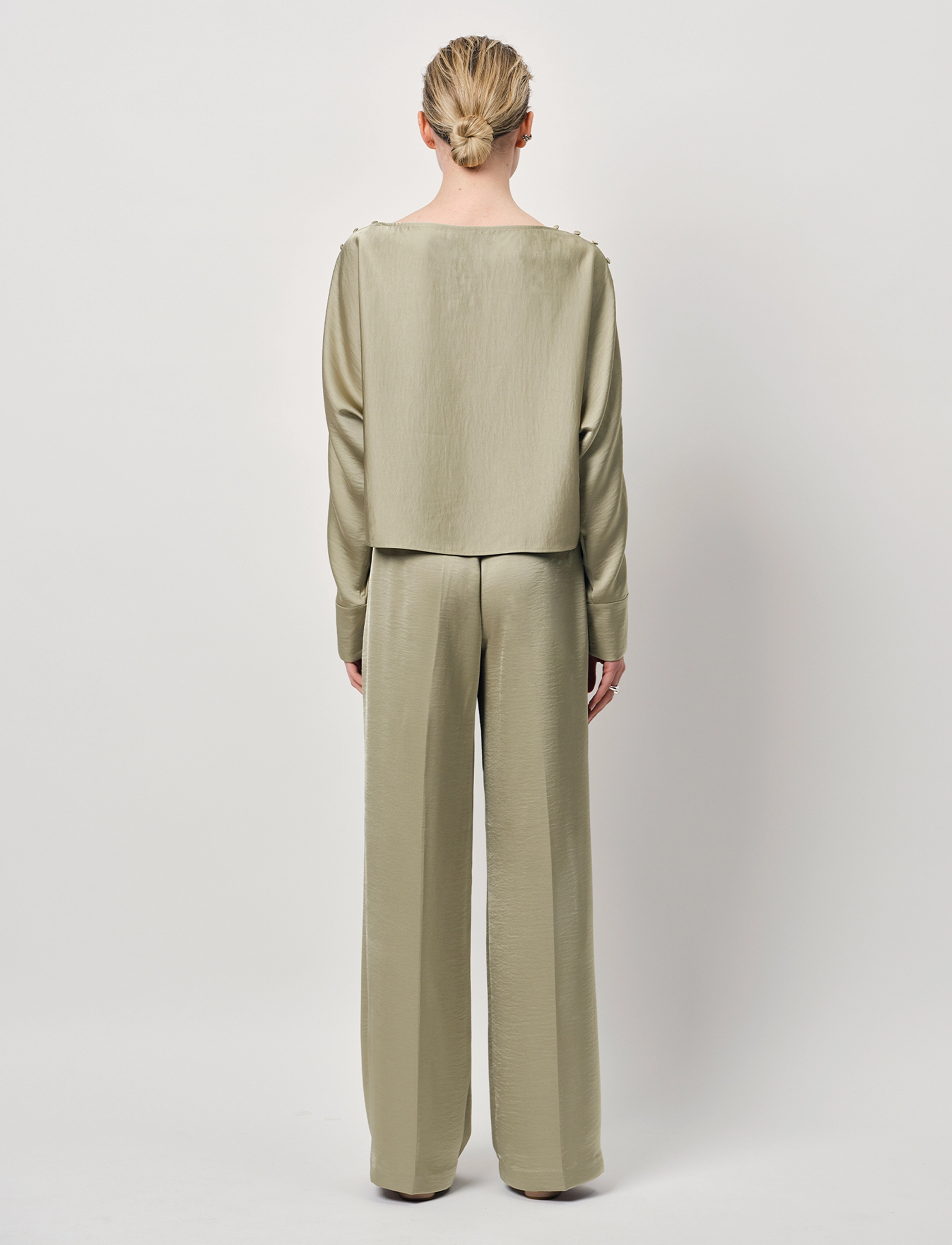 Dante6 - Dante6-Jules satin smart pants - habitbukser - sunlit grass - 2