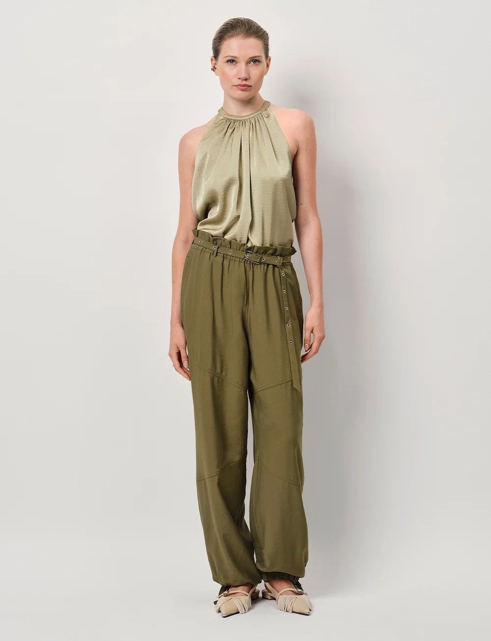 Dante6 - Dante6-Elody satin halter top - Ärmellose blusen - sunlit grass - 0