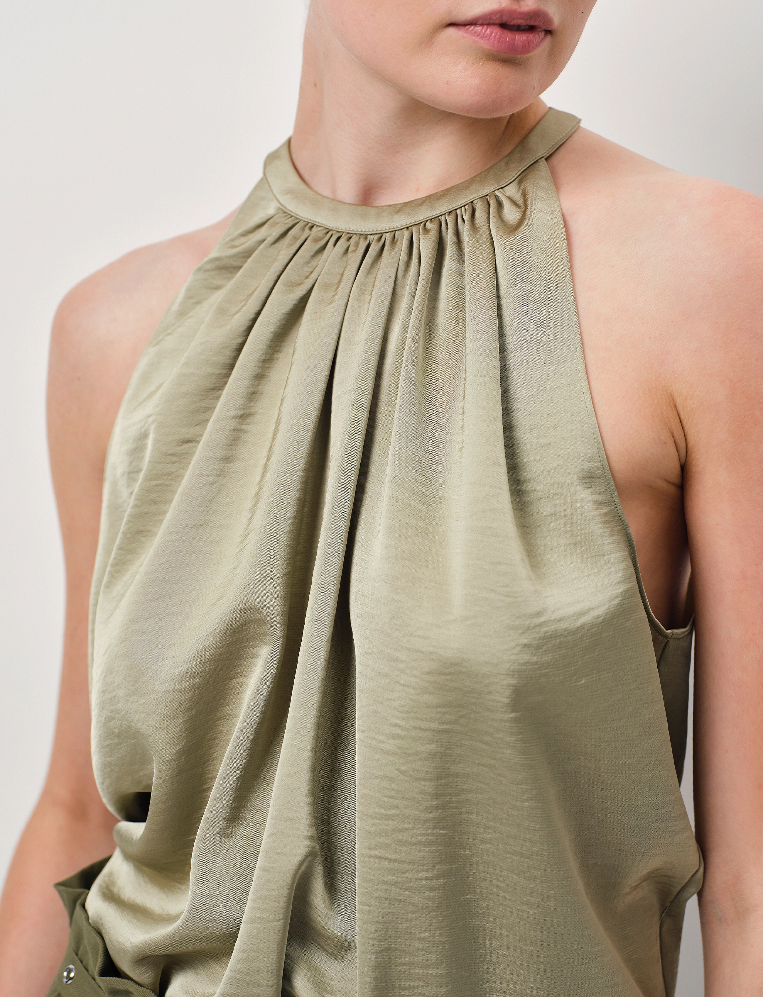 Dante6 - Dante6-Elody satin halter top - sunlit grass - 2