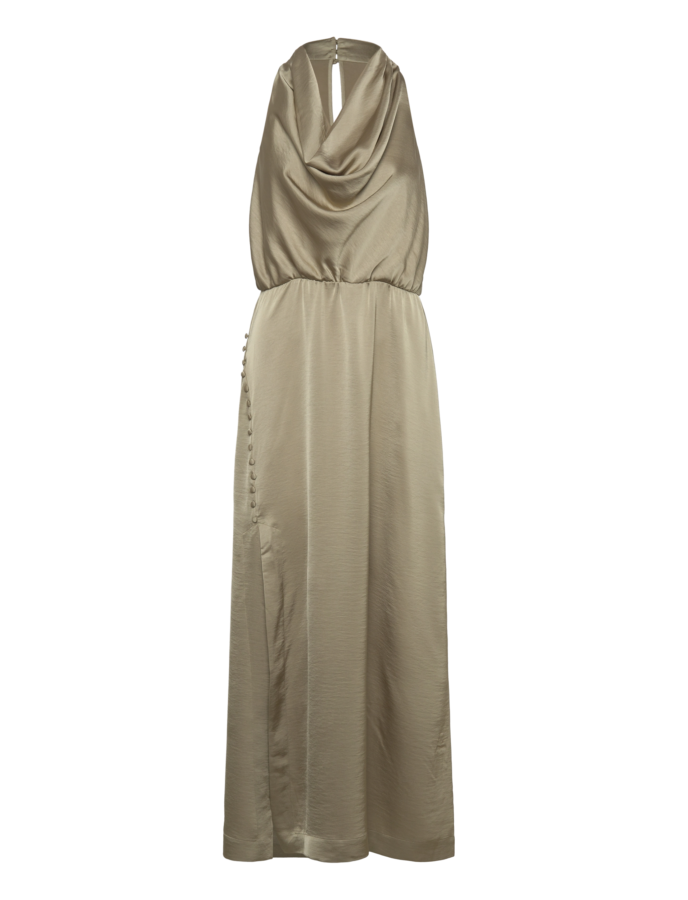 Dante6-Marryme satin halter maxi dress - SUNLIT GRASS