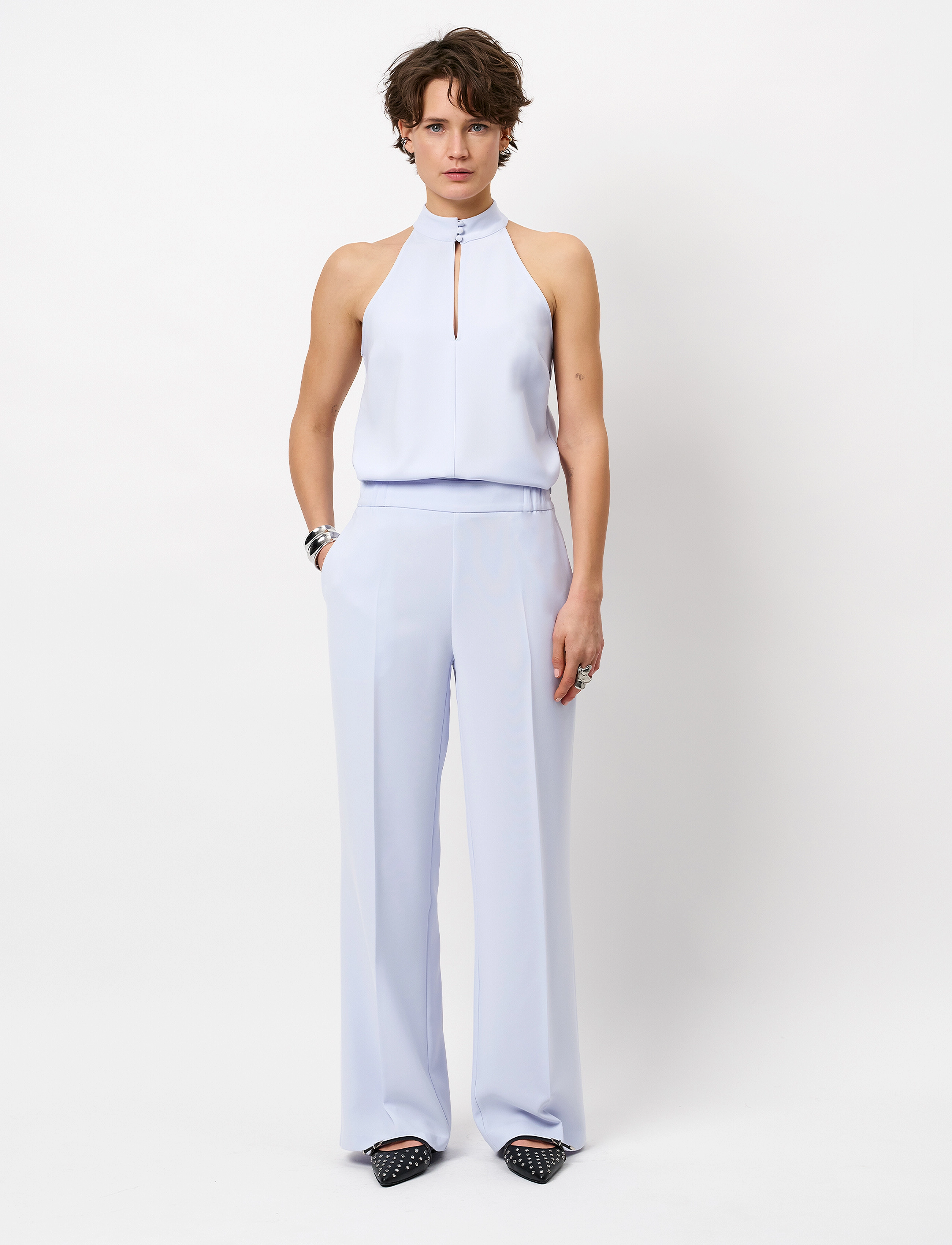 Dante6 Dante6-Fabri elasticated wide leg pants - Transitional Layering - CRYSTAL BLUE / blue
