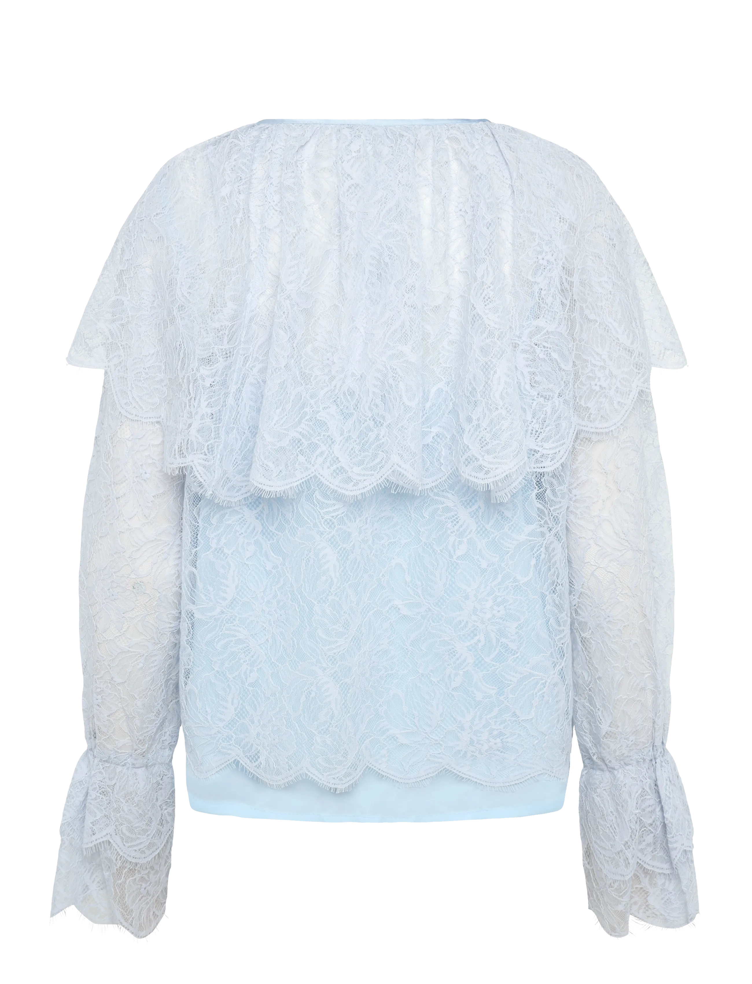 Dante6 - Dante6-Zilan boho detailed lace top - långärmade blusar - crystal blue - 1