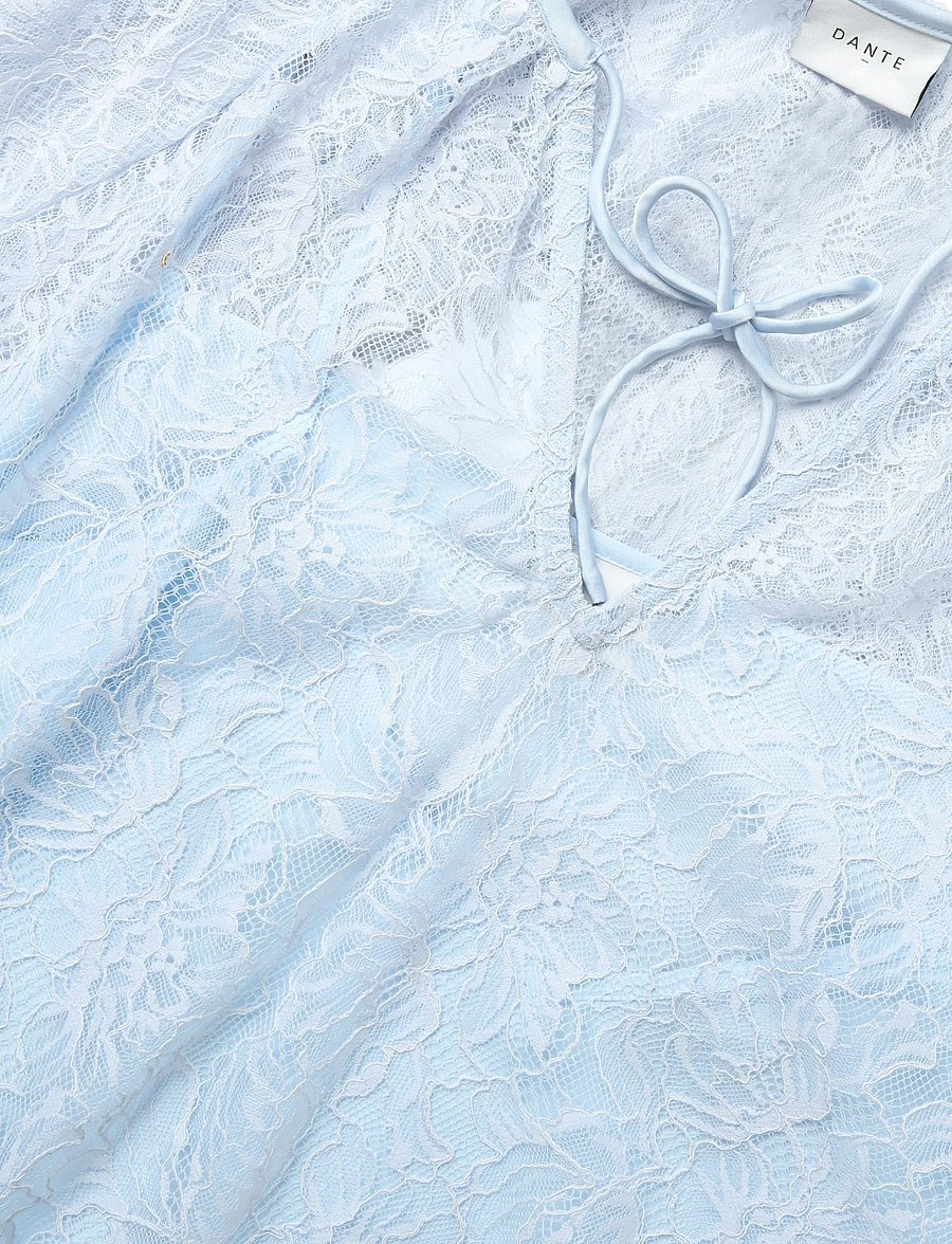 Dante6 - Dante6-Zilan boho detailed lace top - långärmade blusar - crystal blue - 2