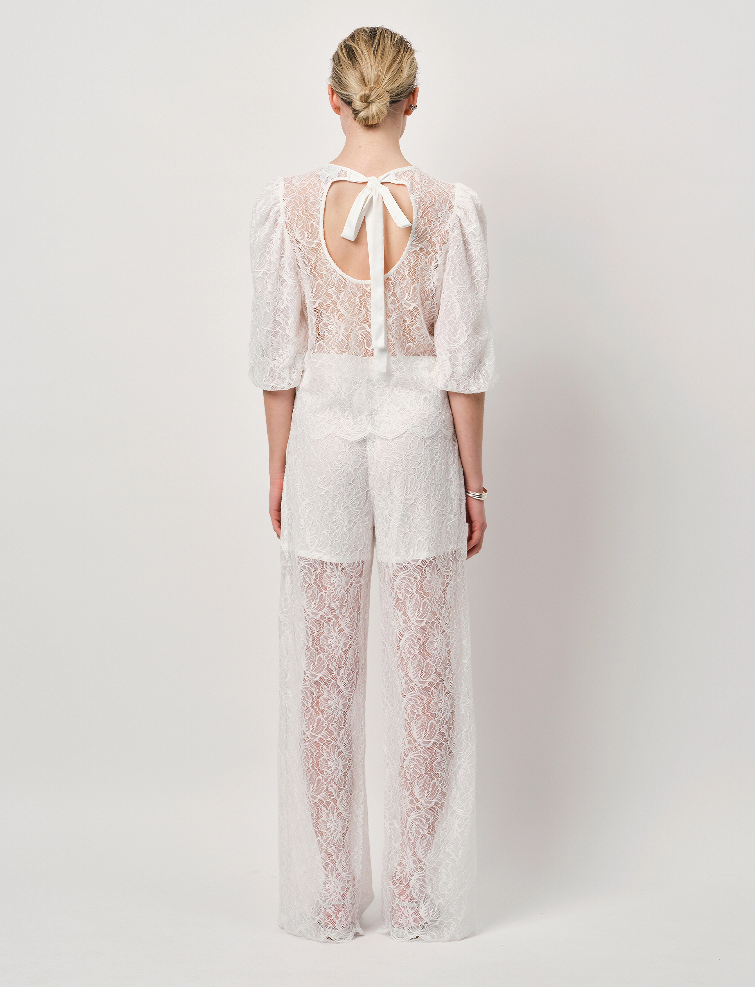 Dante6 - Dante6-Shiloh straight leg lace pants - bukser med brede ben - milk white - 4
