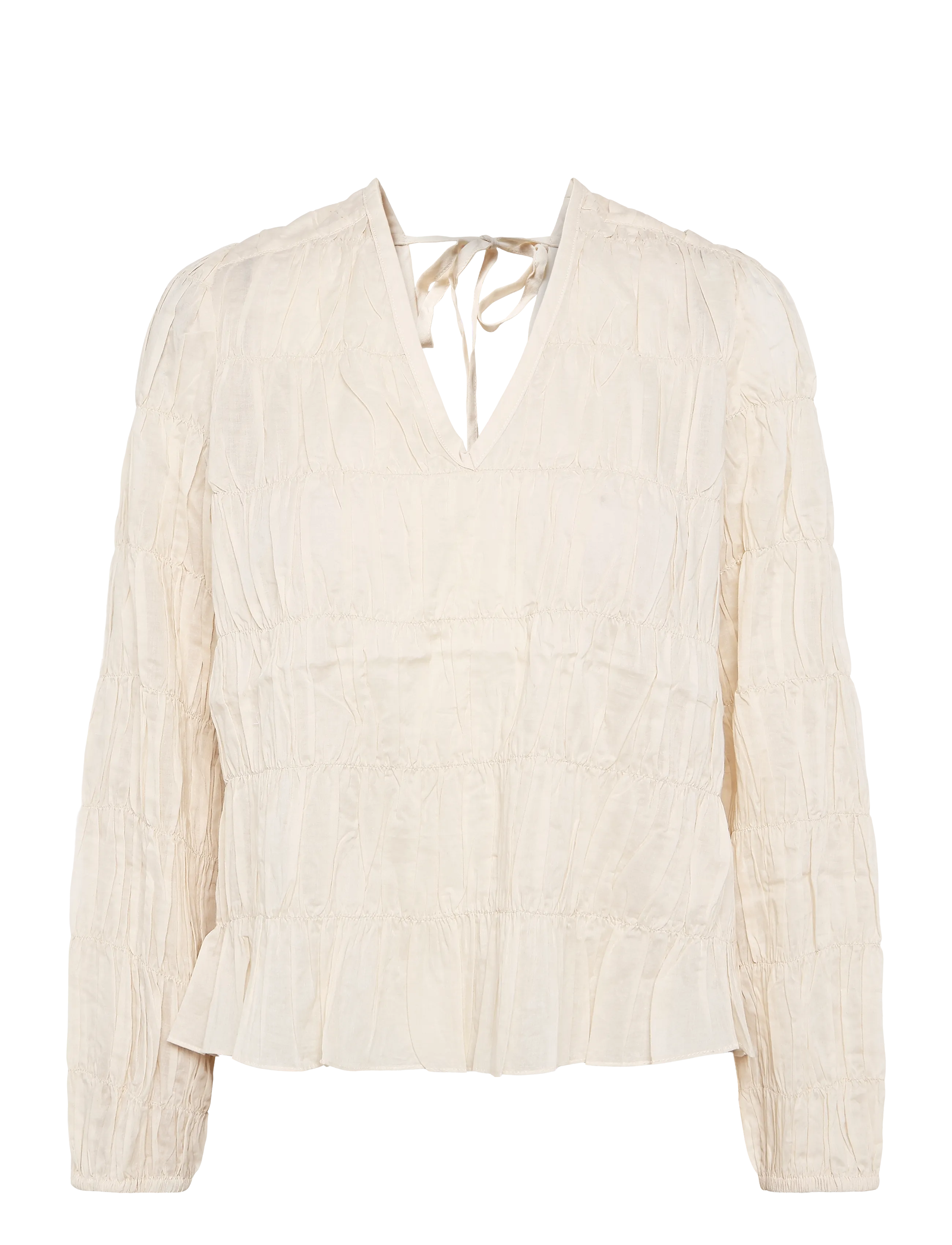 Dante6 Dante6-Esmé smocked boho top - T-Shirts & Tops - BUTTER CREAM / cream