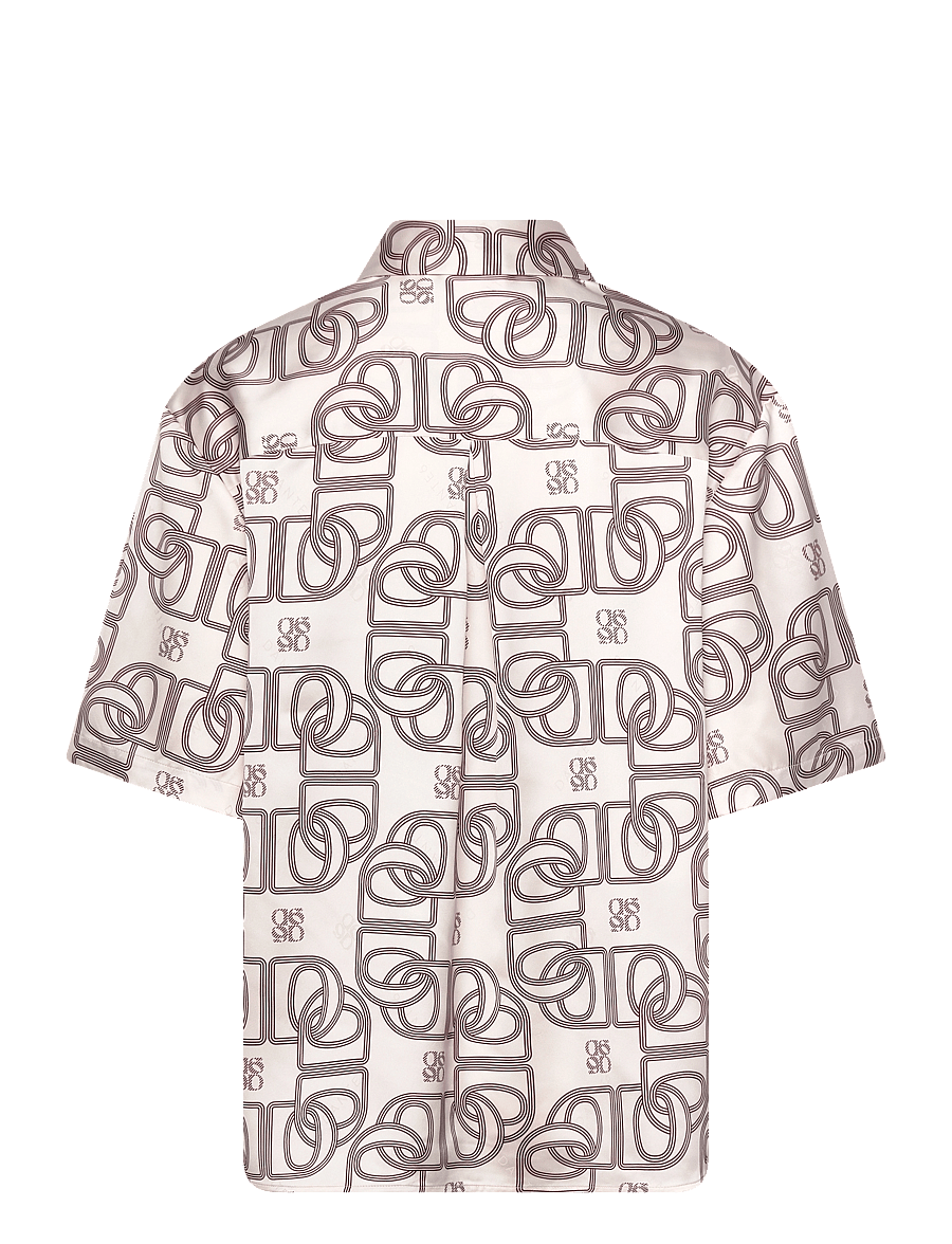 Dante6 - Dante6-Peju logo printed long blouse - kortærmede bluser - butter cream - 2