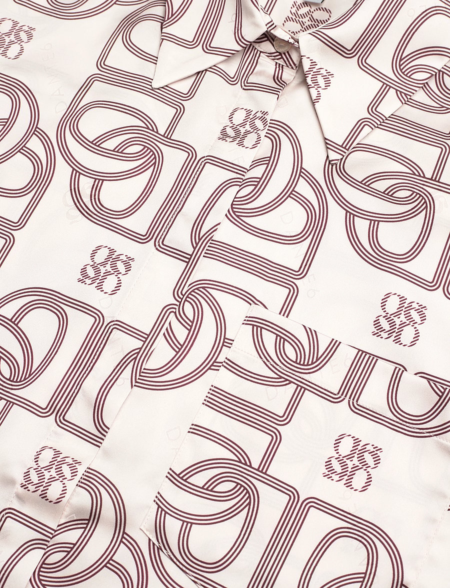 Dante6 - Dante6-Peju logo printed long blouse - kortærmede bluser - butter cream - 5