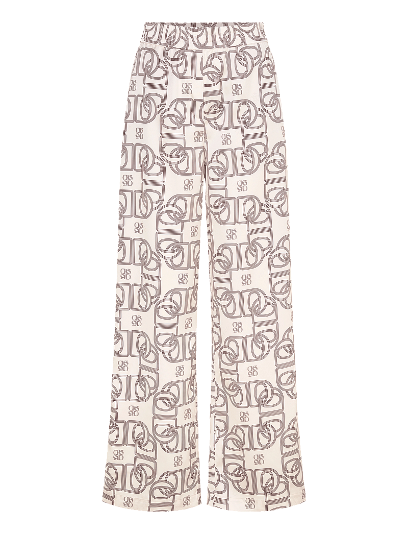Dante6 - Dante6-Teo logo printed wide leg pants - hosen mit weitem bein - butter cream - 1
