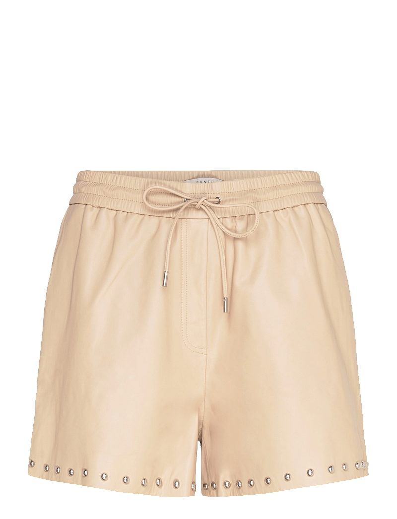 Dante6 - Dante6-Ginger studded leather shorts - nahast lühikesed püksid - sesame beige - 1