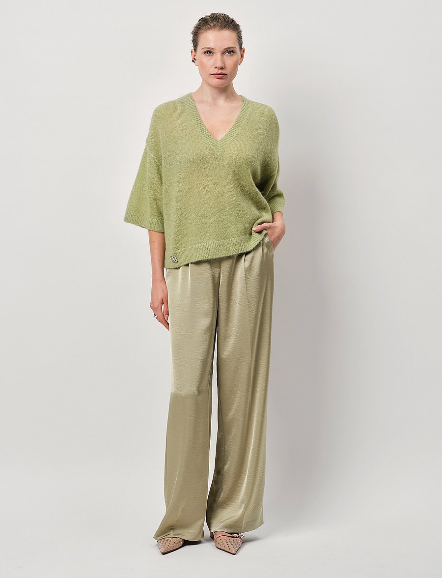 Dante6 - Dante6-Talya V-neck sweater - bluzy bez kaptura - sunlit grass - 0