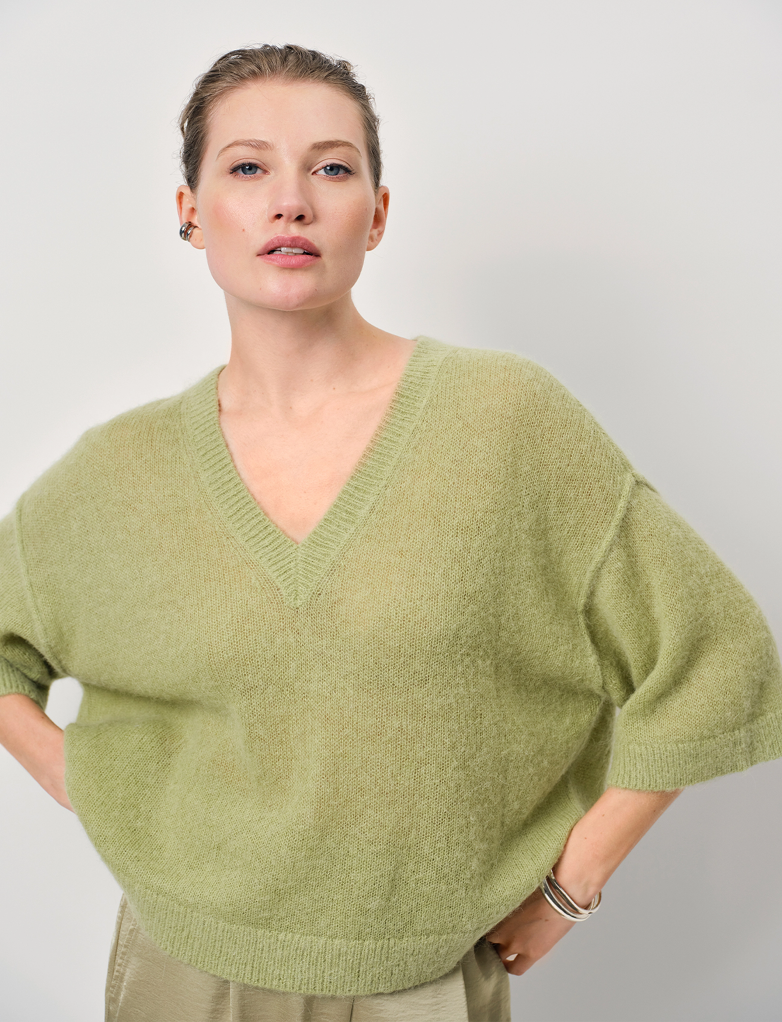 Dante6 - Dante6-Talya V-neck sweater - bluzy bez kaptura - sunlit grass - 3