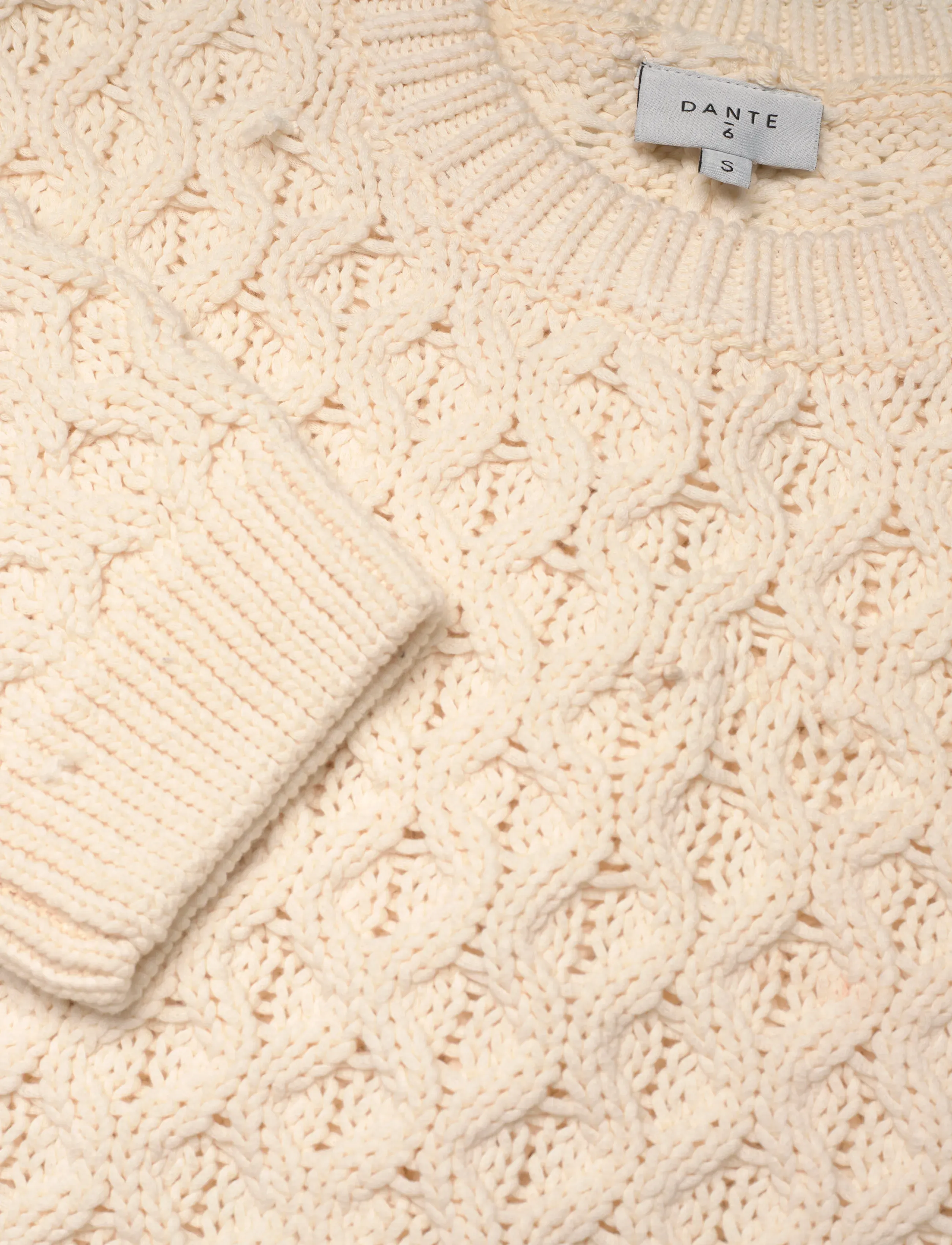 Dante6 - Dante6-Tulsa open back cable sweat - swetry - butter cream - 2