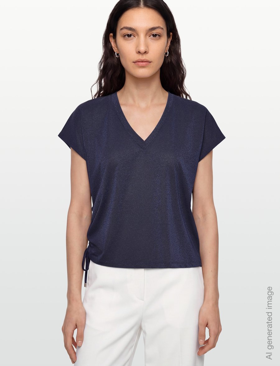 Dante6 - Dante6-Guizy lurex detailed top - t-shirts - sapphire blue - 4