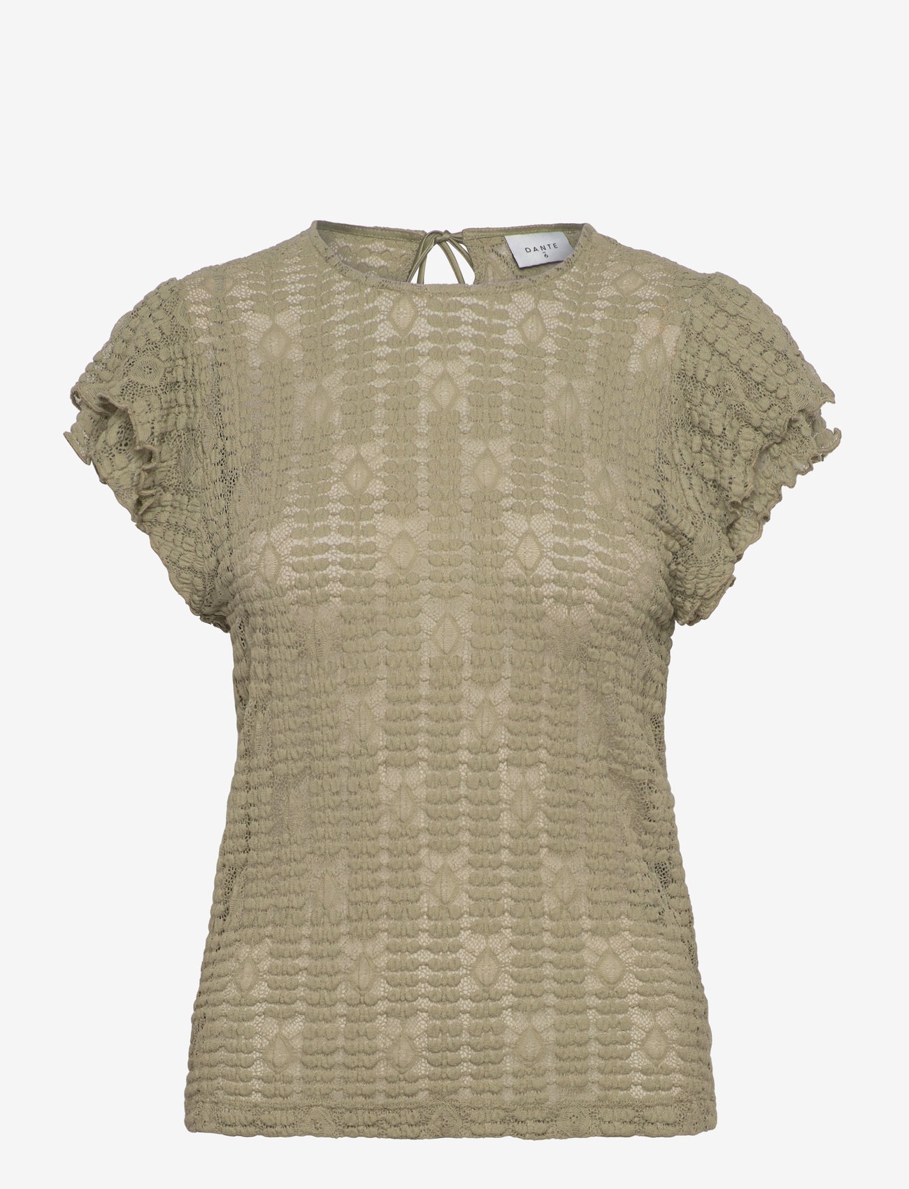 Dante6 - Dante6-Marlowé lace volant top - kurzämlige blusen - sunlit grass - 1